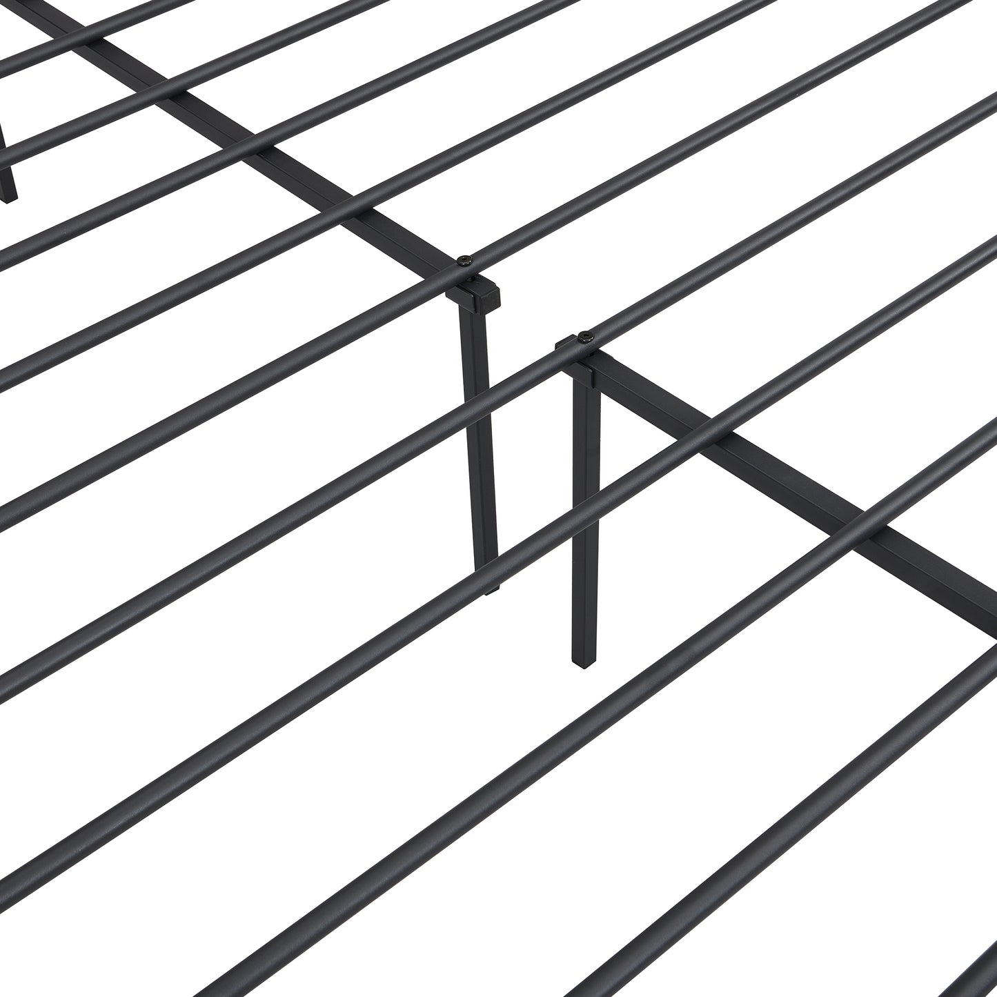 SYNGAR Black Metal Platform Bed Frame Full Size with Wooden Headboard, Steel Legs, Underbed Storage, Strong Slat Support, No Box Spring Needed, Rustic Full Bed Frame for Kids Teens Adults