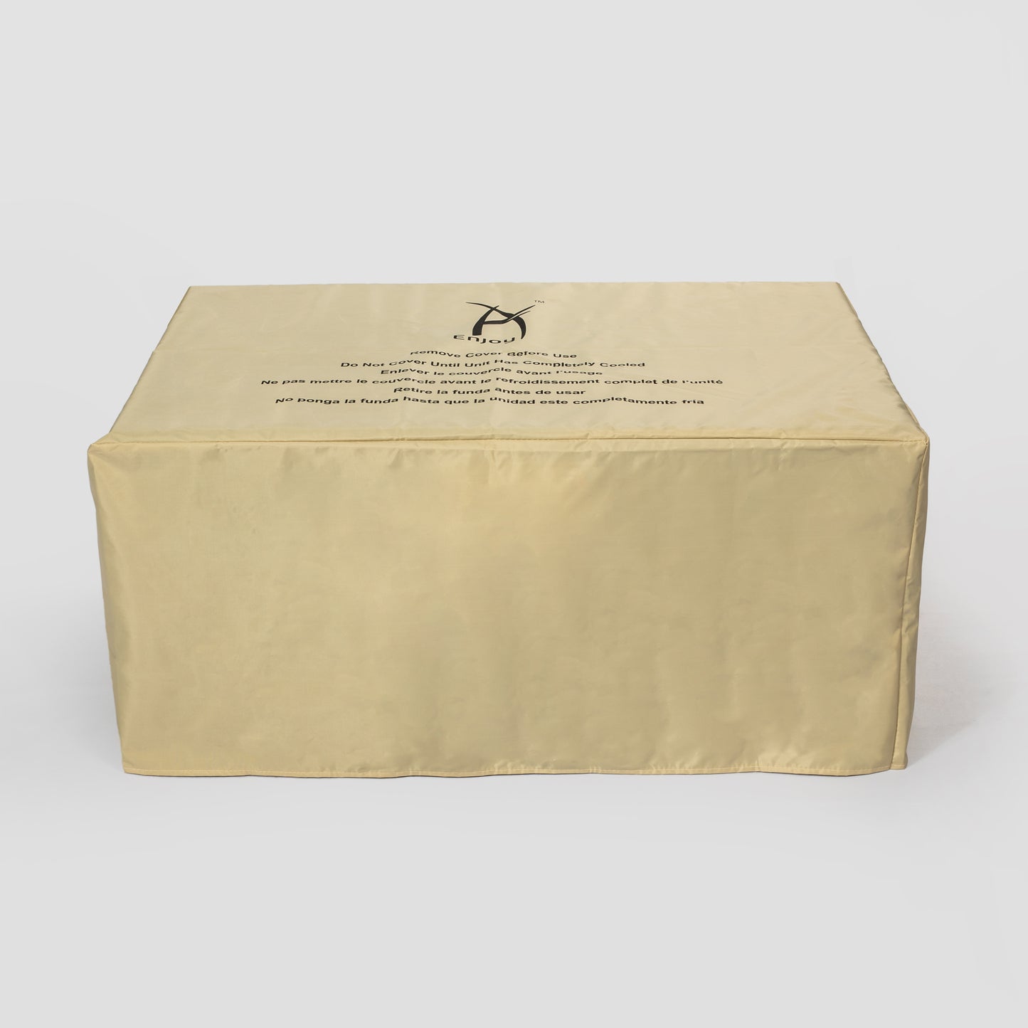 Propane Fire Pit Table, 32in Rectangle Tabletop Gas Fire Pit Table for Outside 40,000BTU with Lid and Waterproof Cover, Brown, LJ1278