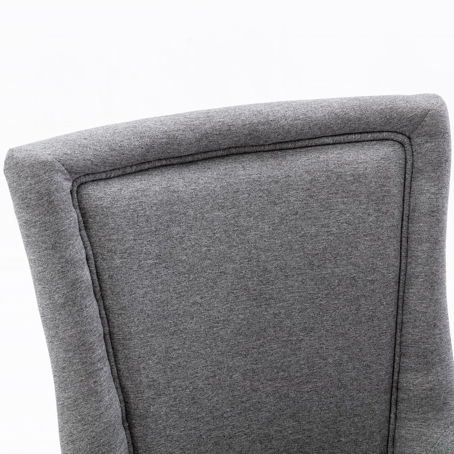 SYNGAR Upholstered Thickened Fabric Dining Chairs Set of 2, Solid Wood Contemporary Kitchen Chairs for Dining Room, Accent Chairs with Nail Head Decor, Gray