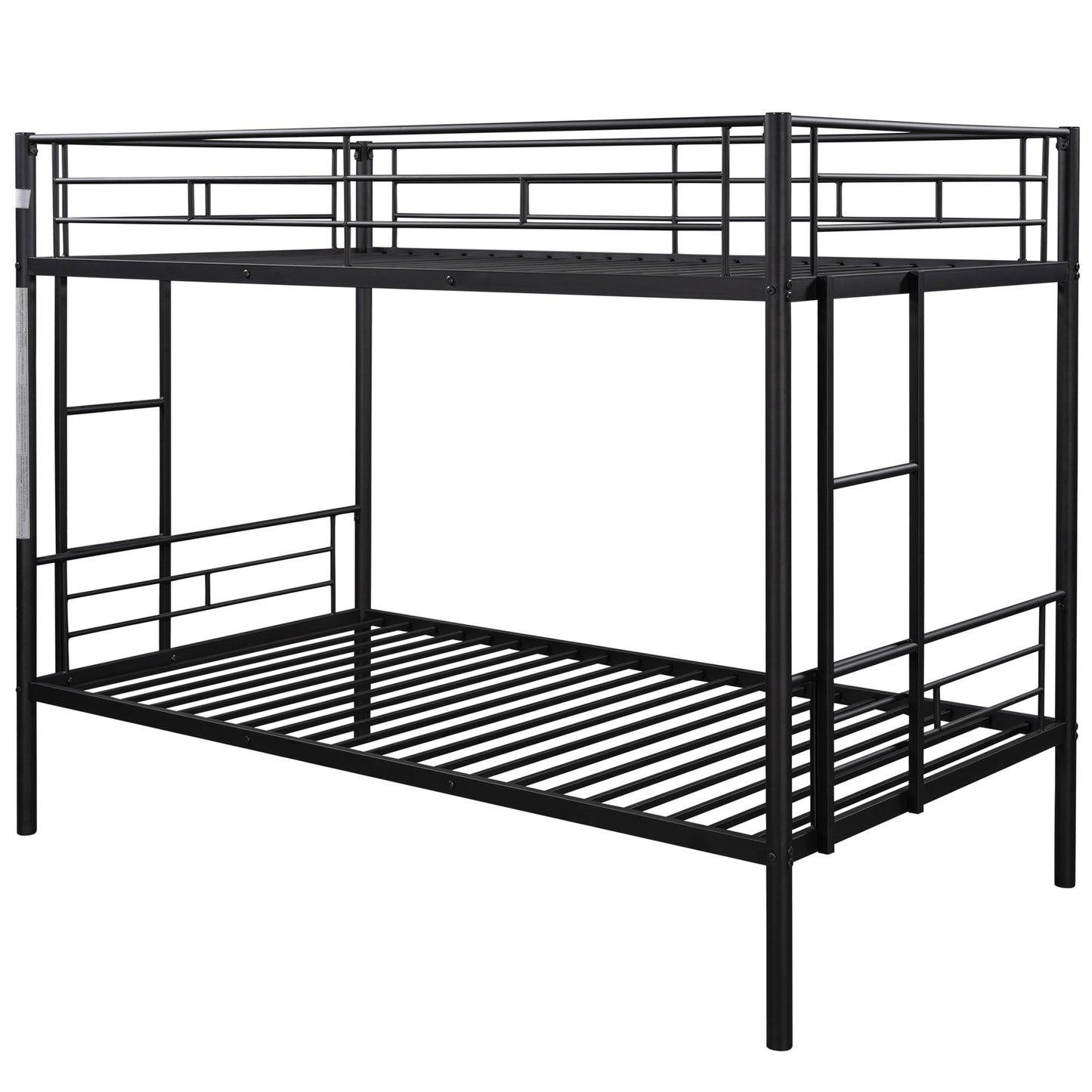 SYNGAR Metal Twin Over Twin Bunk Beds, Twin Bunk Beds for Kids Teens Adults, Industrial Bunkbed No Box Spring Required, Black