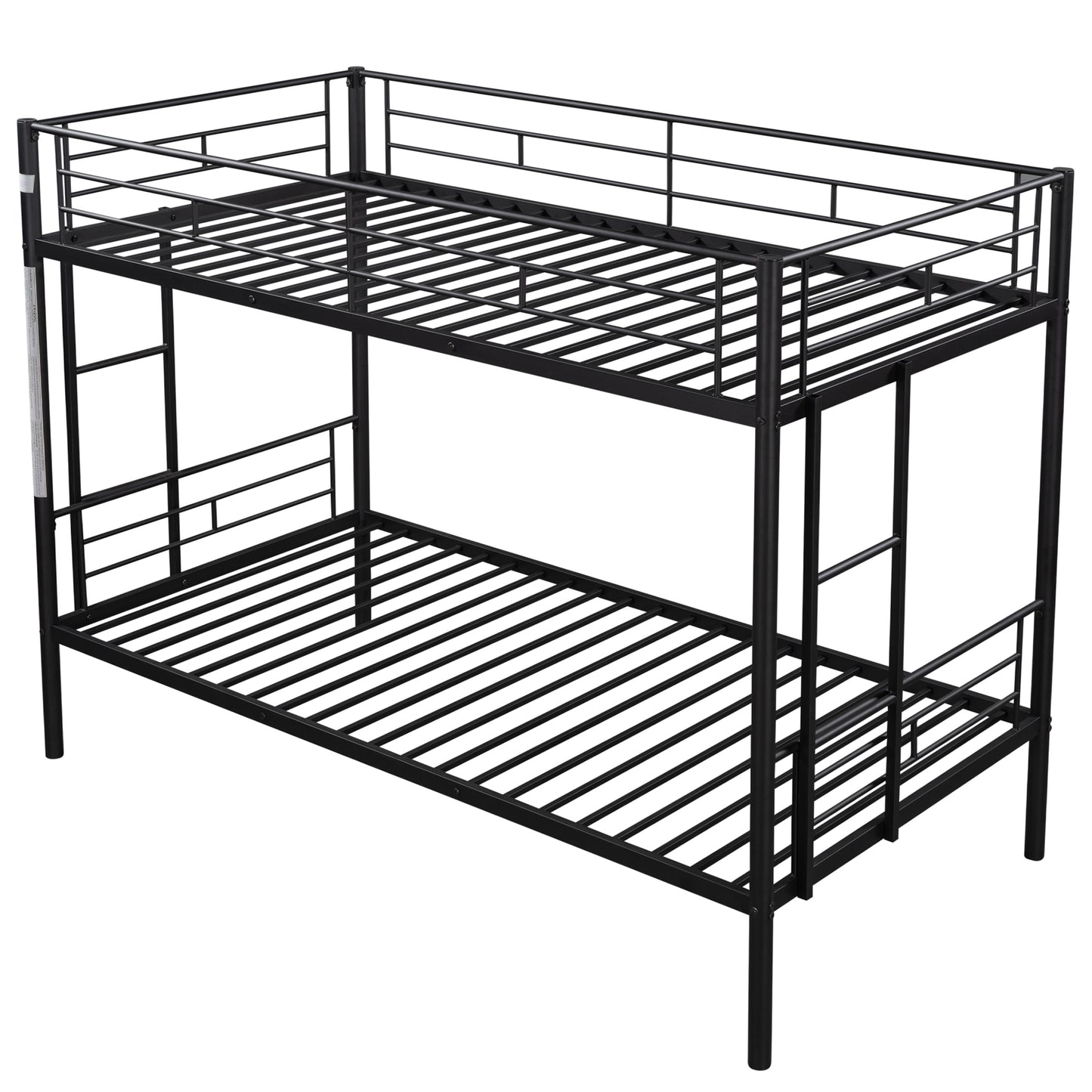 SYNGAR Metal Twin Over Twin Bunk Beds, Twin Bunk Beds for Kids Teens Adults, Industrial Bunkbed No Box Spring Required, Black