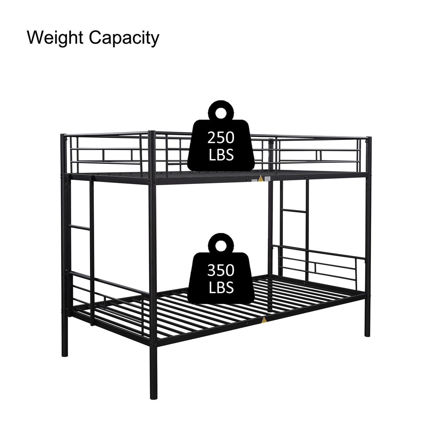 SYNGAR Metal Twin Over Twin Bunk Beds, Twin Bunk Beds for Kids Teens Adults, Industrial Bunkbed No Box Spring Required, Black