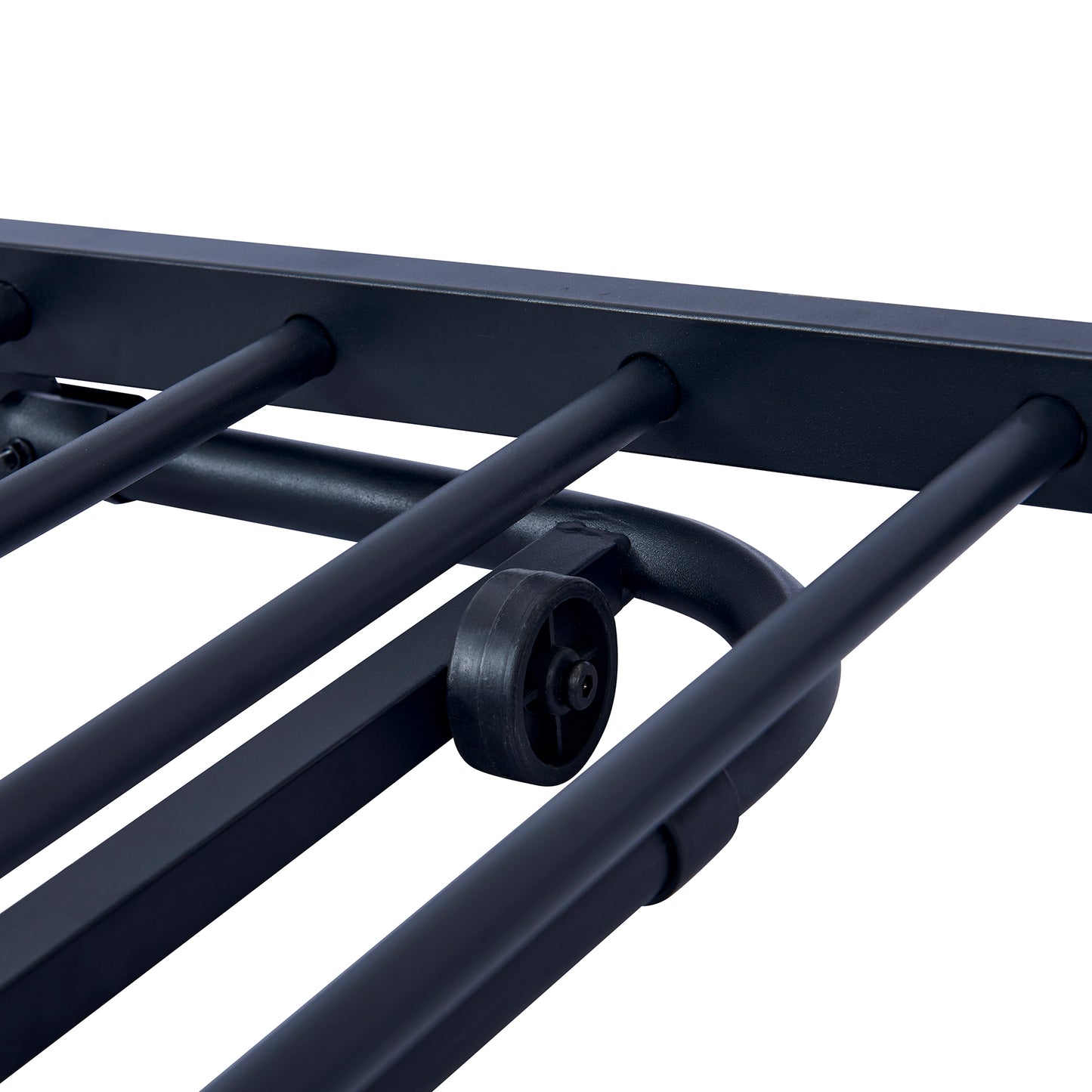 SYNGAR Metal Twin Size Daybed with Roll-Out Trundle, Multifunctional Platform Portable Folding Trundle Bed Frame, Mattress Foundation/Children Bed Sofa for Guest Living Room, Black