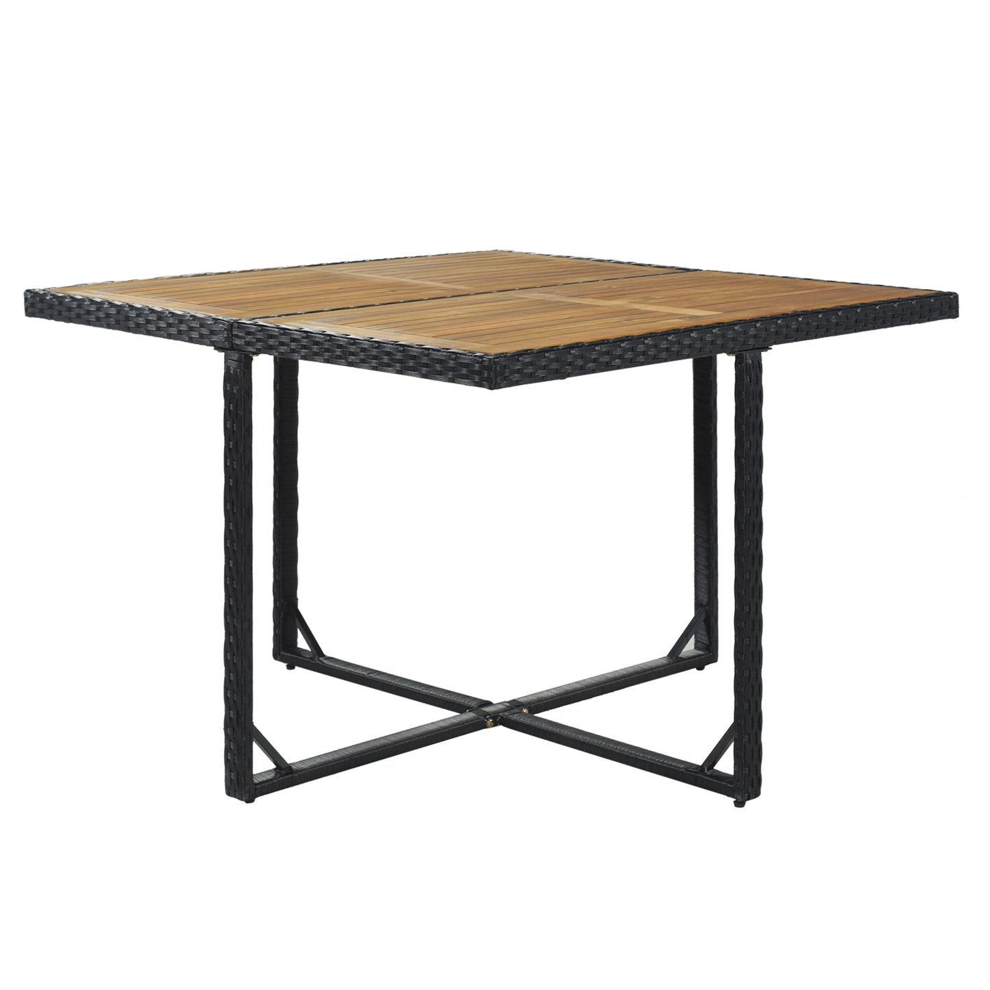 Patio Dining Sets 9 Pieces, Outdoor Table and Chairs with Tempered Glass Coffee Table and Ottoman, Wicker Patio Dining Sets for Backyard Deck Poolside Garden, LJ3954