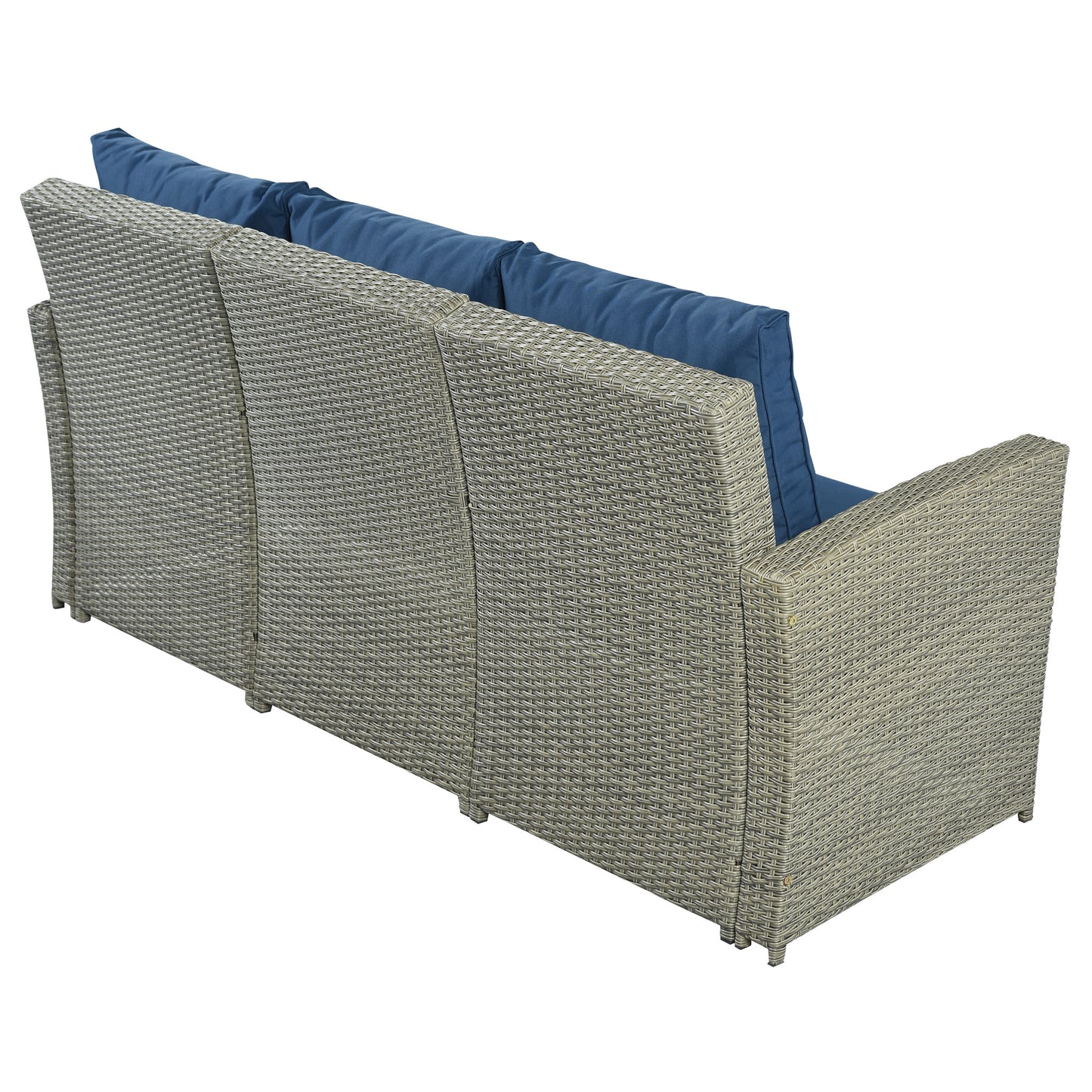 SYNGAR Outdoor Furniture Set, 5 Pieces Patio PE Rattan Wicker Furniture Sofa Set Outdoor Indoor Furniture Set for Backyard Lawn Garden Deck, Blue