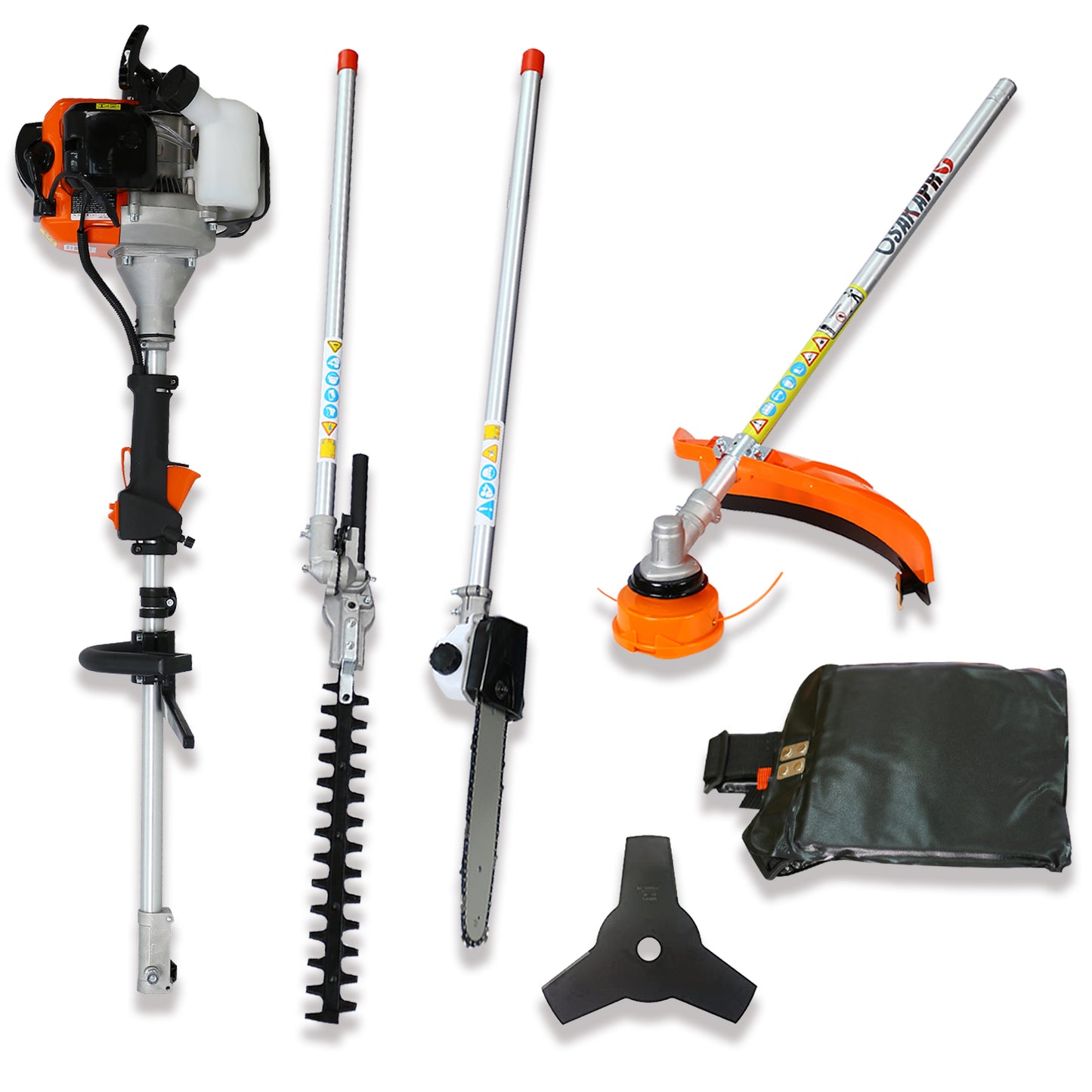 4 in 1 Grass Trimmer, Multi-Functional String Trimmer with Gas Pole Saw, Hedge Trimmer, Grass Trimmer, and Brush Cutter, Weed Eater for Patio Garden Lawn, 33CC 2-Cycle