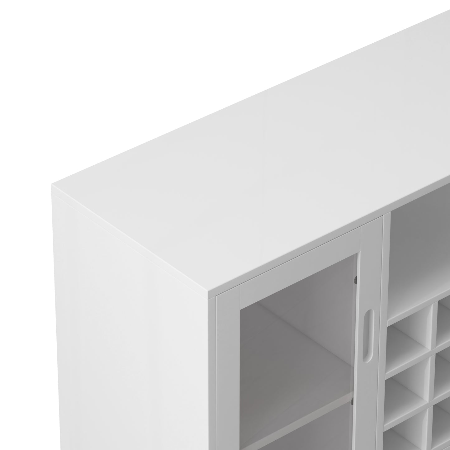 SYNGAR White Buffet Cabinet, Wood Sideboard Storage Cabinet with drawers and wine shelf for Living Room Dining Room Kitchen
