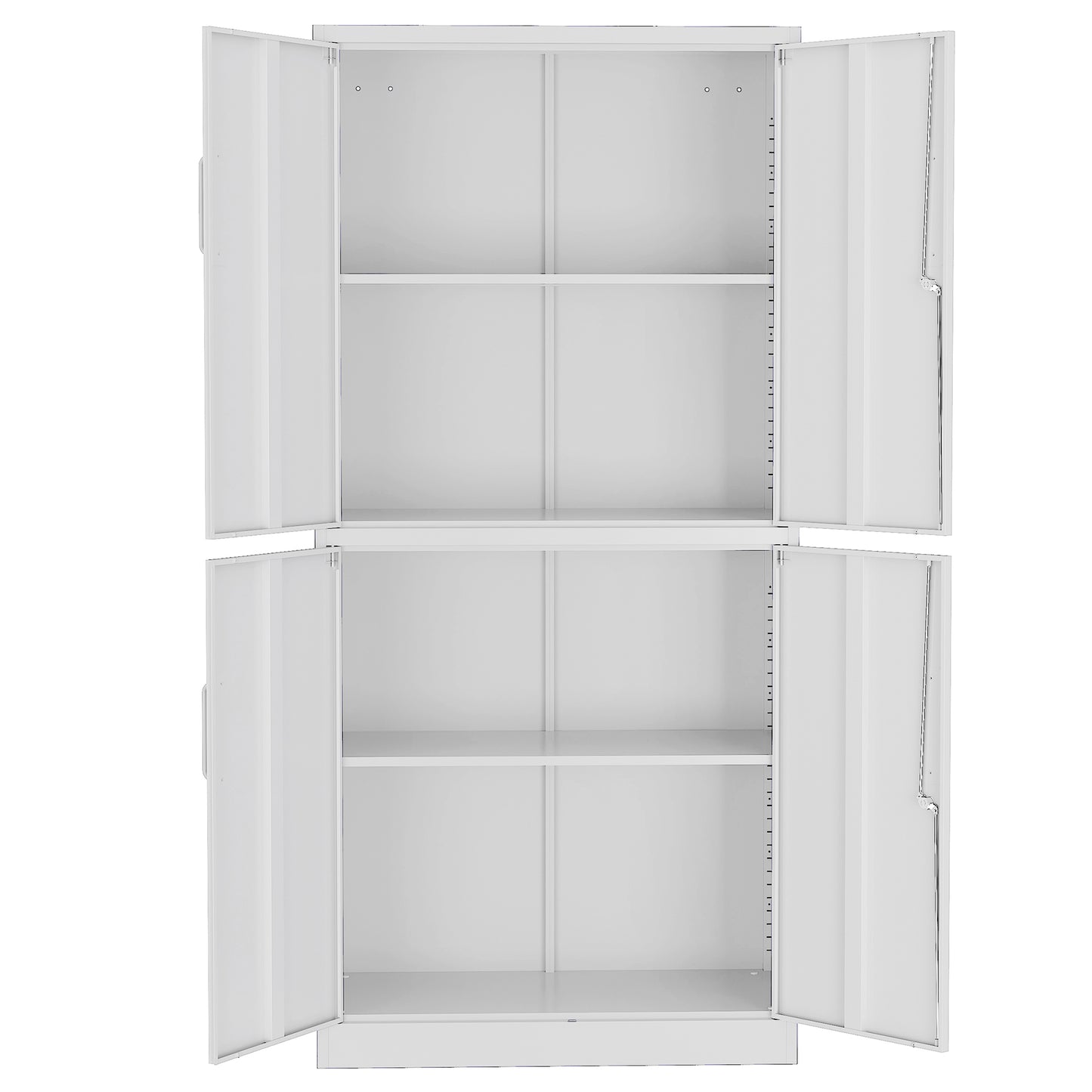 SYNGAR Garage Cabinet, 72in Metal Lock Storage Cabinet with Doors and Shelves, Office Cabinet for Home Office Utility Room Office and Kitchen Pantry, White