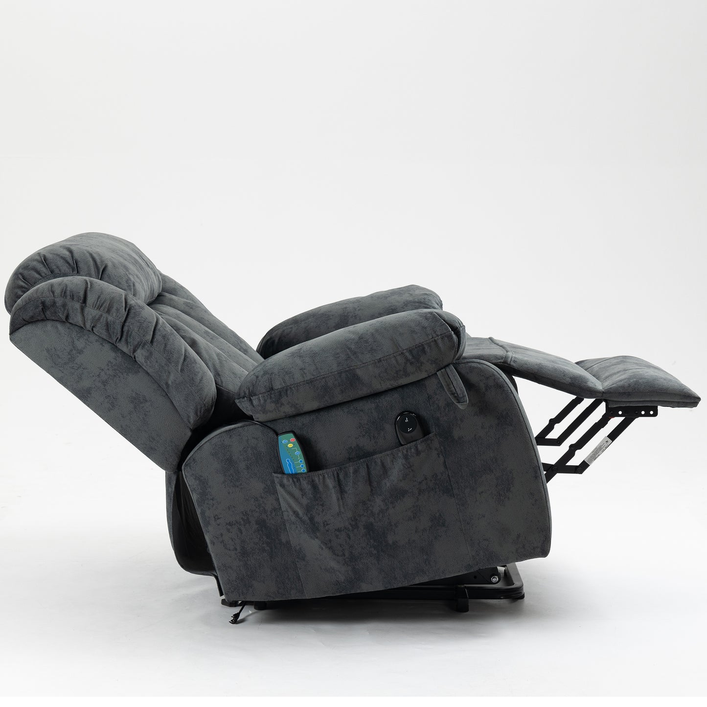 Power Lift Recliner Chair, Elderly Sofa with Heat Therapy and Massage Function, Remote Control, Living Room Furniture Heavy Duty Power Lift Recliner with Side Pocket for Home Use, Blue