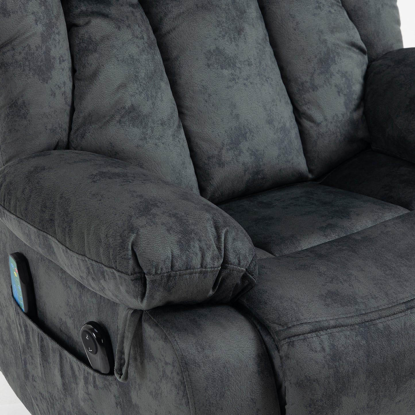 Power Lift Recliner Chair, Elderly Sofa with Heat Therapy and Massage Function, Remote Control, Living Room Furniture Heavy Duty Power Lift Recliner with Side Pocket for Home Use, Blue