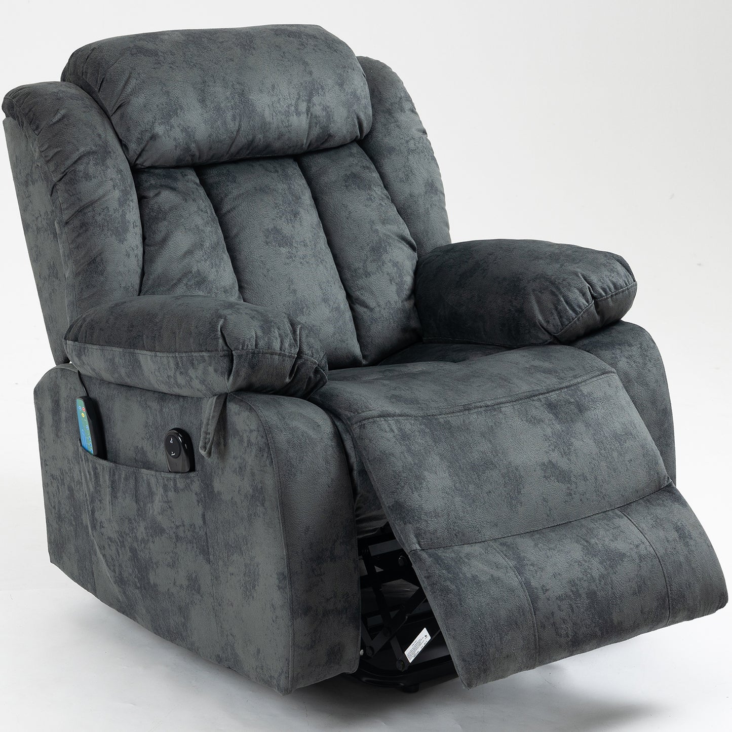 Power Lift Recliner Chair, Elderly Sofa with Heat Therapy and Massage Function, Remote Control, Living Room Furniture Heavy Duty Power Lift Recliner with Side Pocket for Home Use, Blue