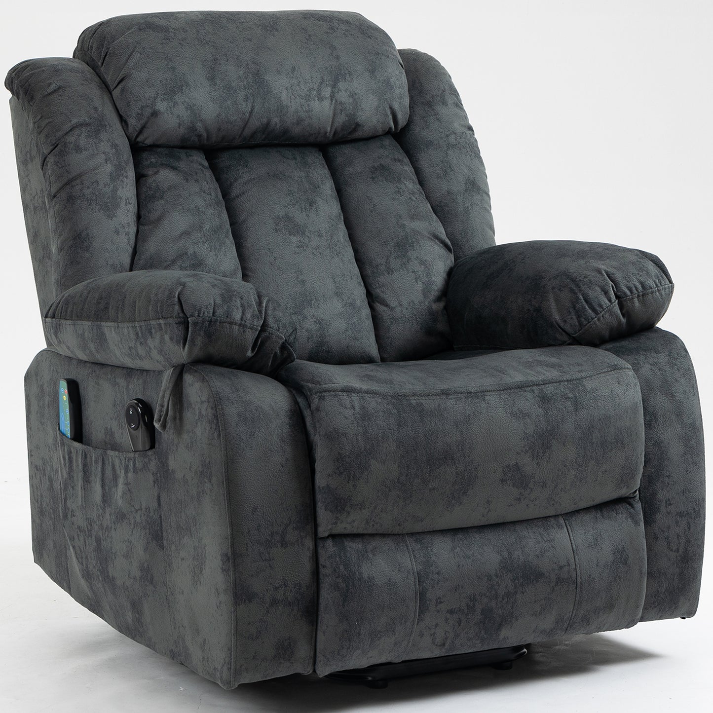 Power Lift Recliner Chair, Elderly Sofa with Heat Therapy and Massage Function, Remote Control, Living Room Furniture Heavy Duty Power Lift Recliner with Side Pocket for Home Use, Blue