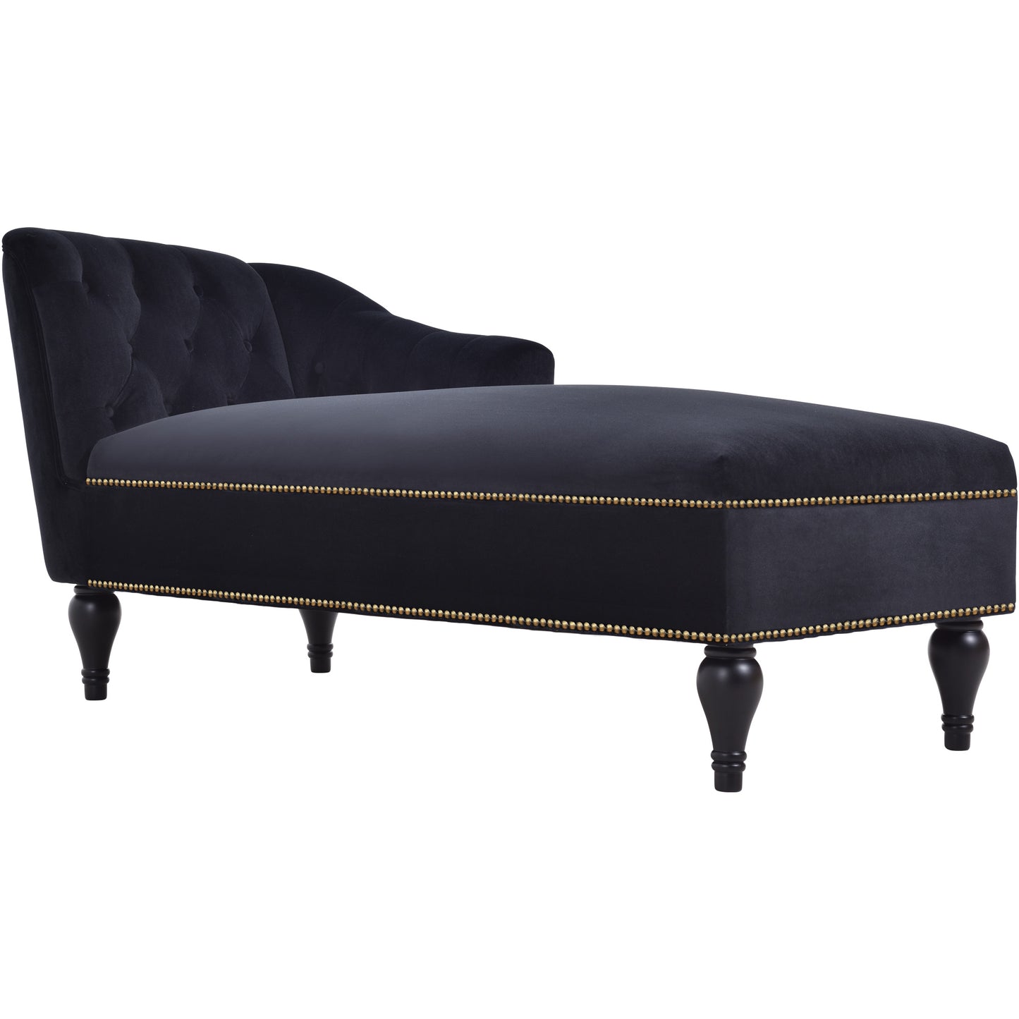 SYNGAR Modern Lounge Chaise Indoor, Leisure Sofa Accent Chair Upholstered Couch, Button Tufted Seat with Matching Accent Pillow, and Solid Wooden Legs