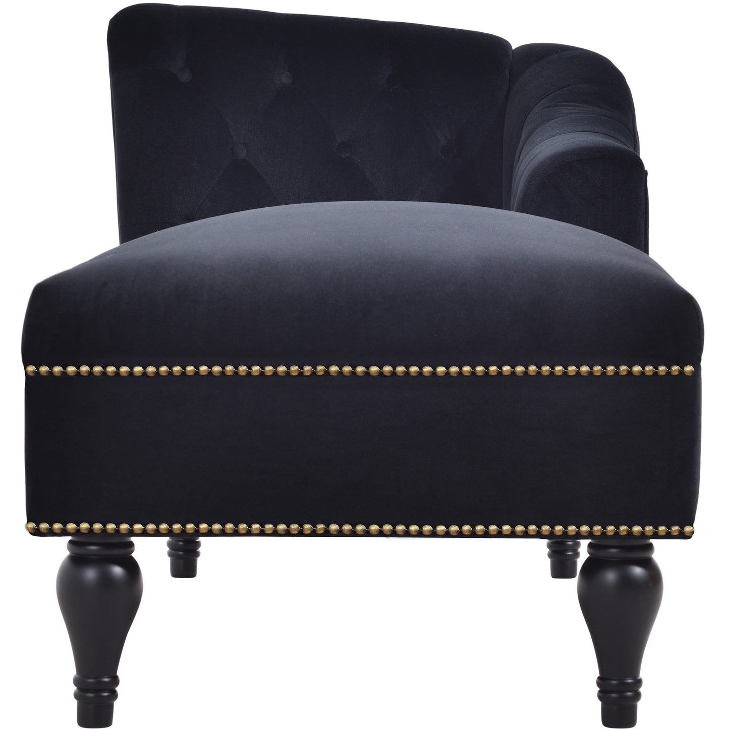 SYNGAR Modern Lounge Chaise Indoor, Leisure Sofa Accent Chair Upholstered Couch, Button Tufted Seat with Matching Accent Pillow, and Solid Wooden Legs