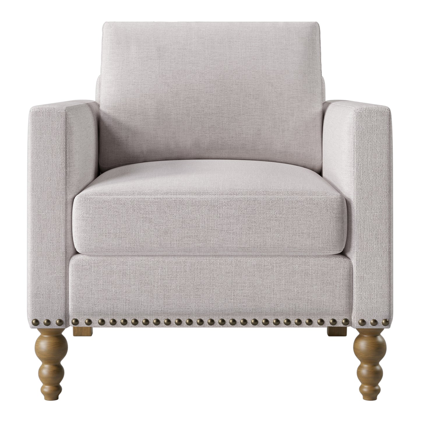 SYNGAR Accent Chair for Living Room, Bedroom Comfy Reading Armchair, Mid Century Modern Arm Chair Soft Upholstered Cozy Side Single Sofa Chair Relaxing Seating, Beige