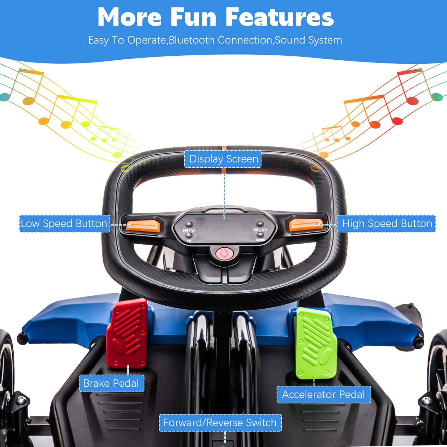 SYNGAR 24V Go Kart for Kids Age 6+, Licensed Mclaren Battery Powered Ride on Car with Safety Belt and Touch Control, ASTM Safety Certified