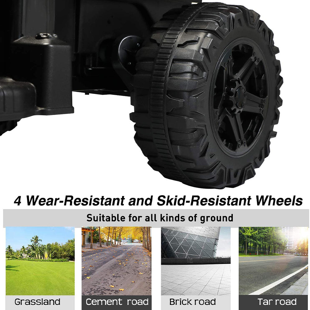 Kids Electric Truck Car, 12V Power Children Ride On Toy, Kids Ride on Car, Children's Riding Car with R/C Parental Remote, Leather Seat, Music, Lights for 3 to 6 Years, K123