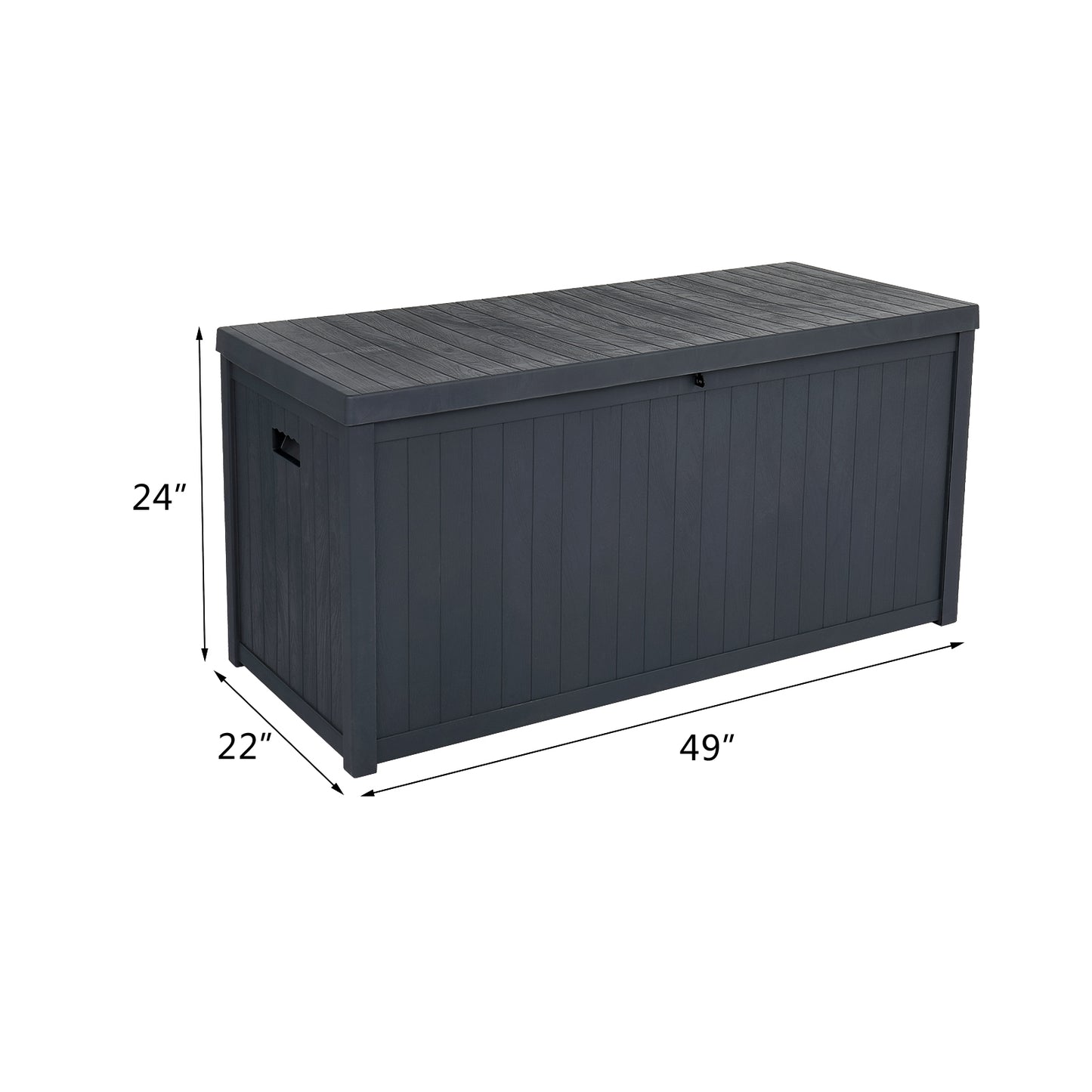 SYNGAR 113 Gallon Resin Deck Box, Patio Large Storage Cabinet, Outdoor Waterproof Storage Chest, Storage Container with Lid, for Outside Furniture Cushions, Garden Tools, Kids' Toys, Black, Y027
