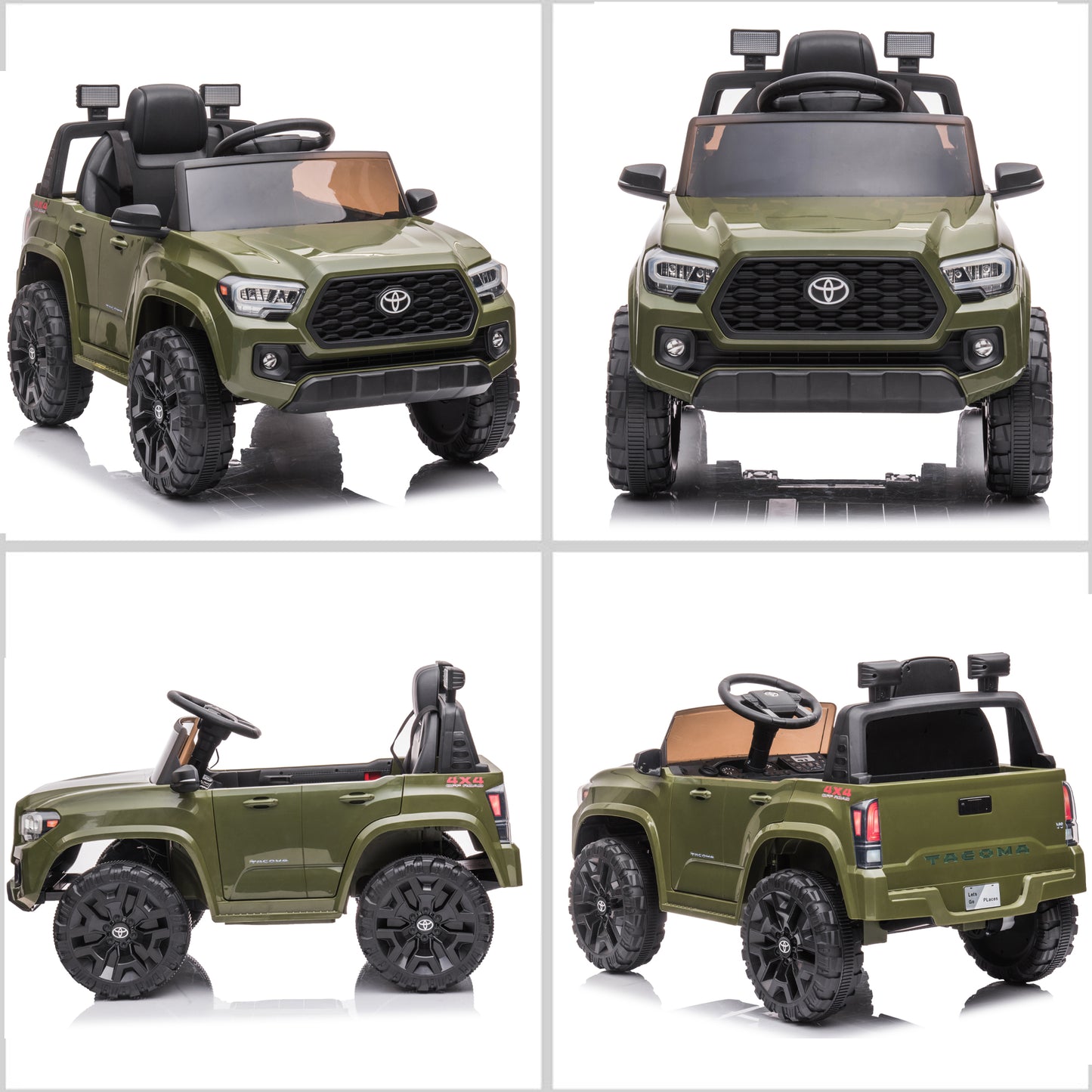 SYNGAR Kids 12V Licensed Toyota Tacoma Powered Ride on Car, Electric Ride on Toy with Remote Control, MP3 Player and LED Lights, Battery Powered Car Vehicle for Kids Boys Girls Gift, Green, Y018