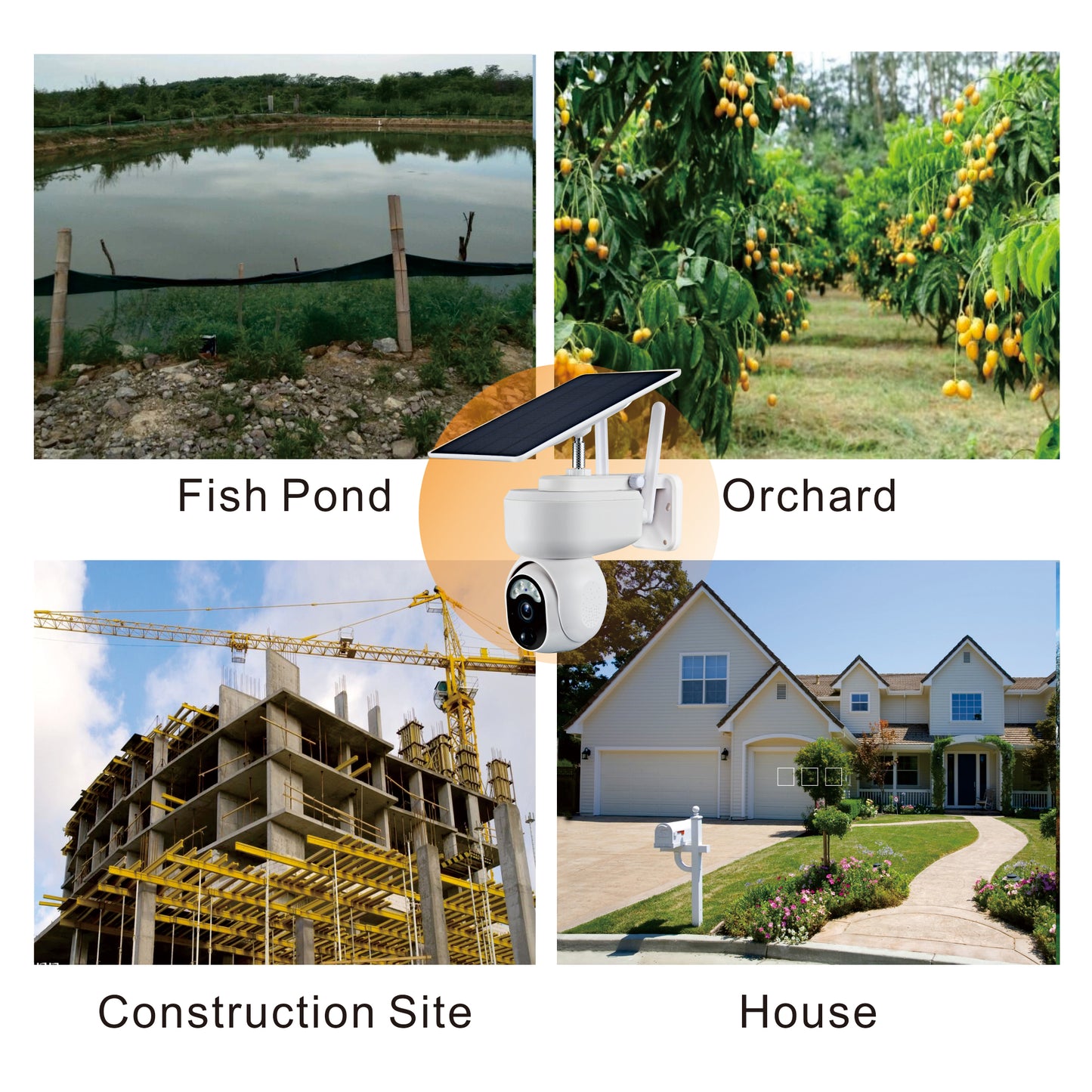 Security Camera Outdoor, 1080P WiFi Wireless Solar Camera with Color Night Vision and Motion Detection and Siren, Pan 360° View, 2 Way Audio