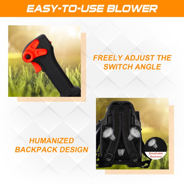 SYNGAR Leaf Blower Gas Powered Backpack with Extention Tube for Snow Blowing and Cleaning, 76CC 2-Cycle, Not for Sale in California, LJ2425