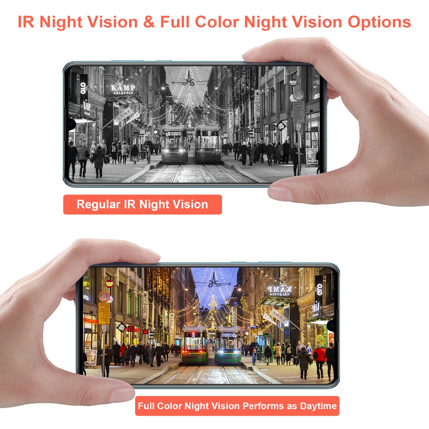 Security Camera Outdoor, 1080P WiFi Wireless Solar Camera with Color Night Vision and Motion Detection and Siren, Pan 360° View, 2 Way Audio