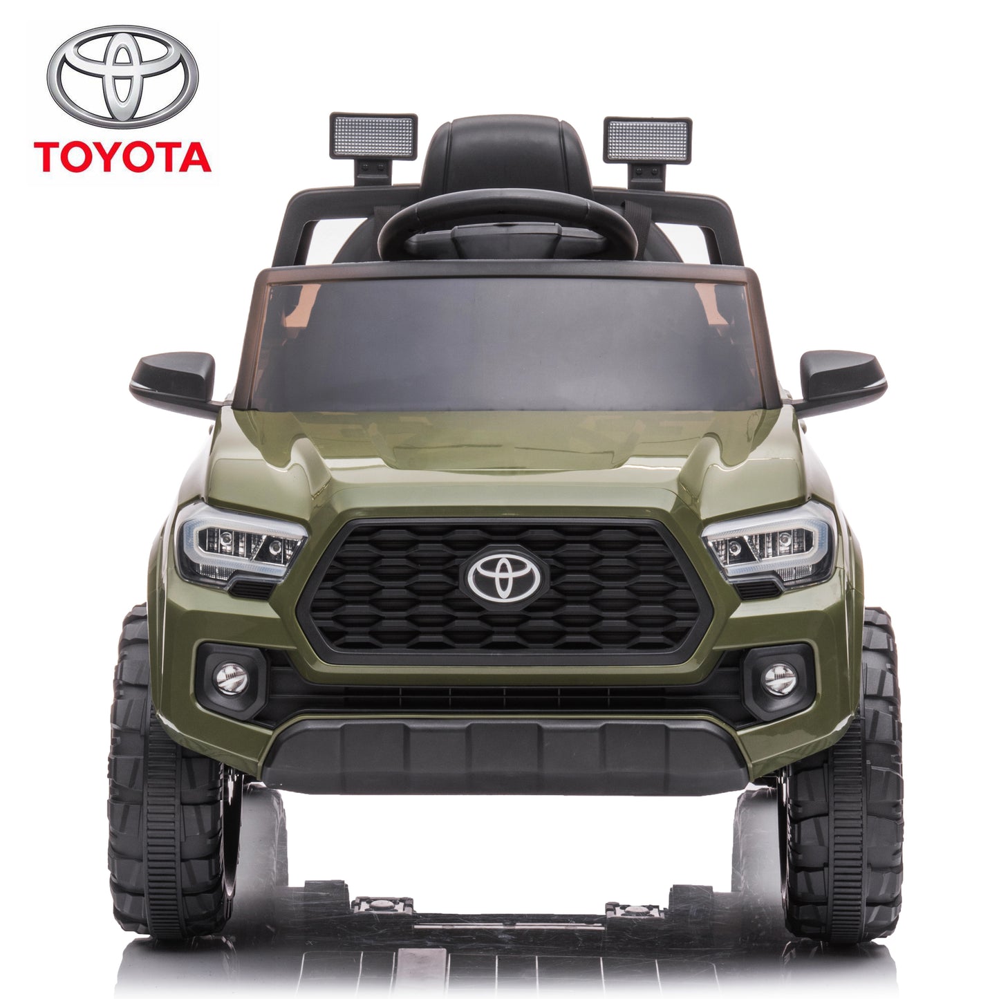 SYNGAR Kids 12V Licensed Toyota Tacoma Powered Ride on Car, Electric Ride on Toy with Remote Control, MP3 Player and LED Lights, Battery Powered Car Vehicle for Kids Boys Girls Gift, Green, Y018