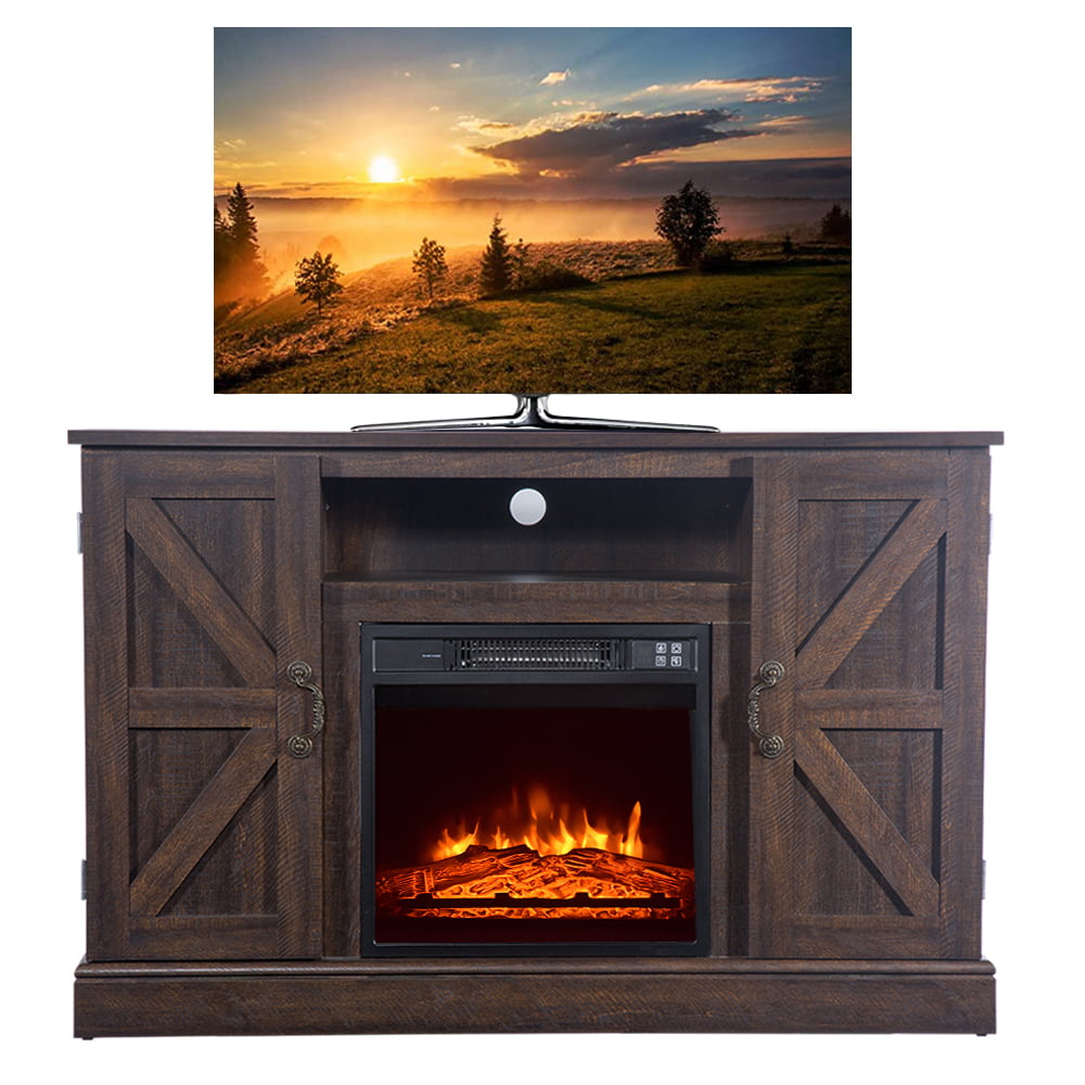 SYNGAR Fireplace TV Stand for TVs up to 65 inches, 58 Inch, Espresso, D3182