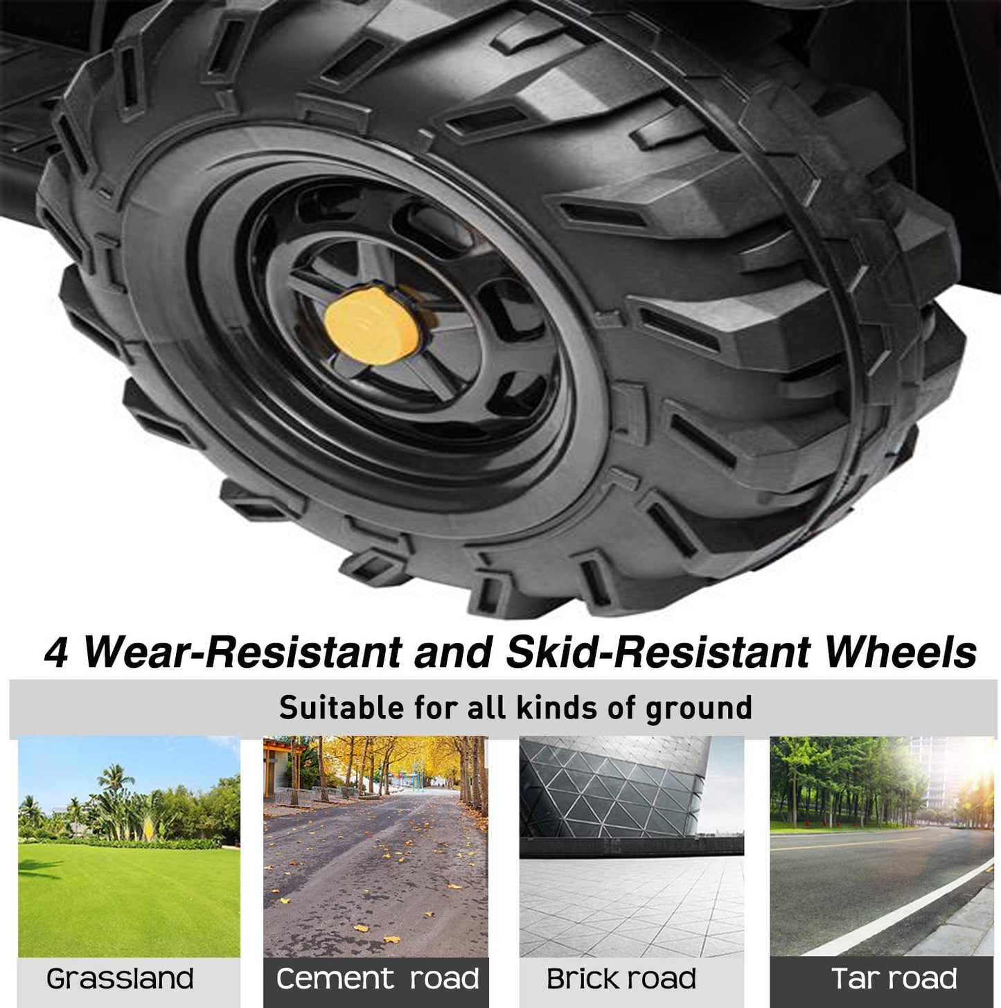 SYNGAR Electric Kids Toys, Children Ride-on Tractor with Trailer, 12V Battery Powered Car with Safety Belt, MP3 Player, Head Lights, USB Port, Motorized Tractor for Boys Girls Gift, K1036