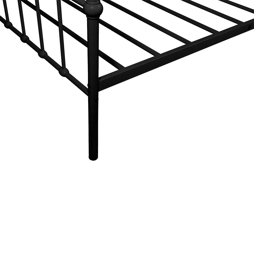 Twin Daybed with Trundle, Metal Frame, Dual-Use Sturdy Sofa Bed for Bedroom Guest Room Living Room, No Box Spring Needed, Ideal for Kids, Teens, Adults and Guest, B2158