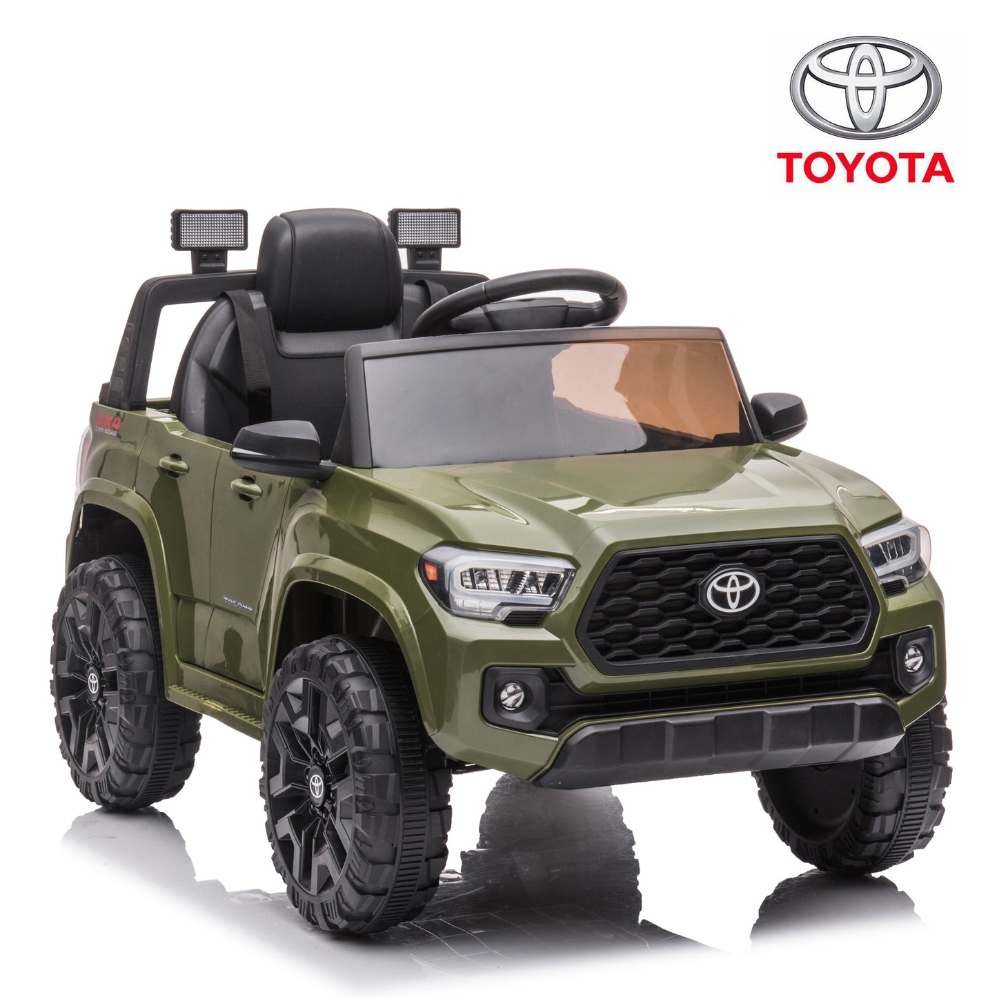 SYNGAR Kids 12V Licensed Toyota Tacoma Powered Ride on Car, Electric Ride on Toy with Remote Control, MP3 Player and LED Lights, Battery Powered Car Vehicle for Kids Boys Girls Gift, Green, Y018