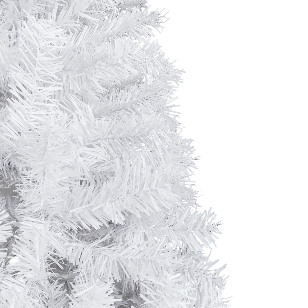 White Christmas Trees Skinny, 7FT Christmas Pencil Tree Slim Spruce with Foldable Metal Stand for Christmas Festivals, LJ190