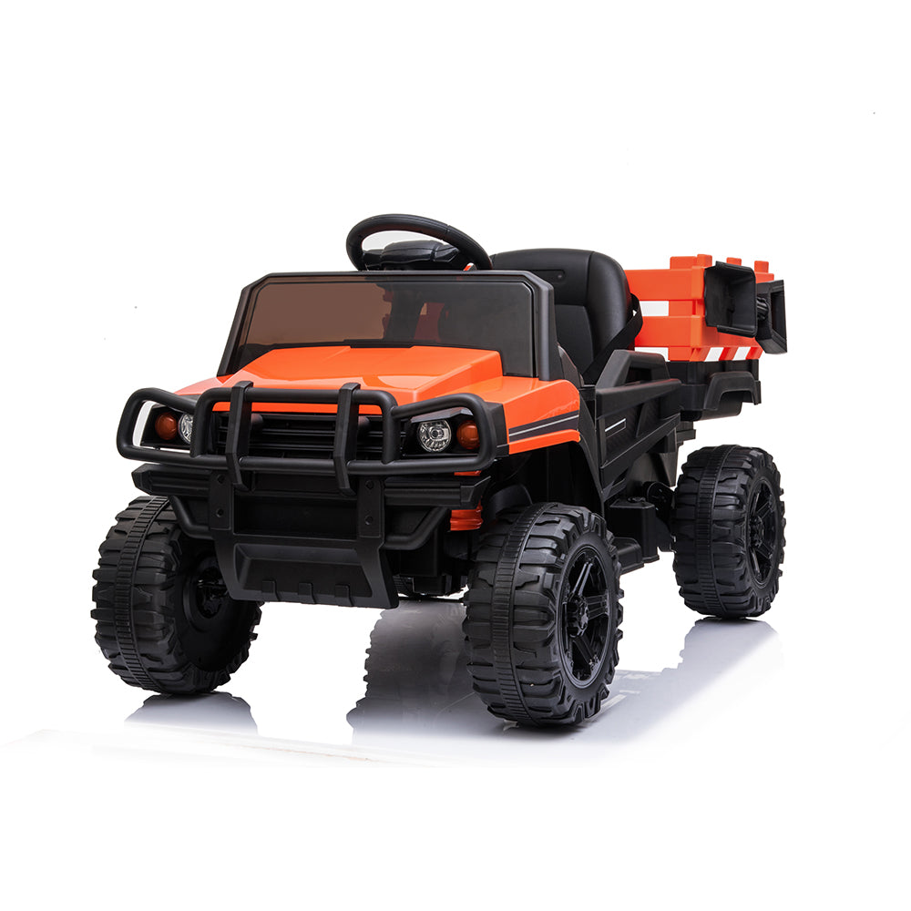 Kids Electric Truck Car, 12V Power Children Ride On Toy, Kids Ride on Car, Children's Riding Car with R/C Parental Remote, Leather Seat, Music, Lights for 3 to 6 Years, K123