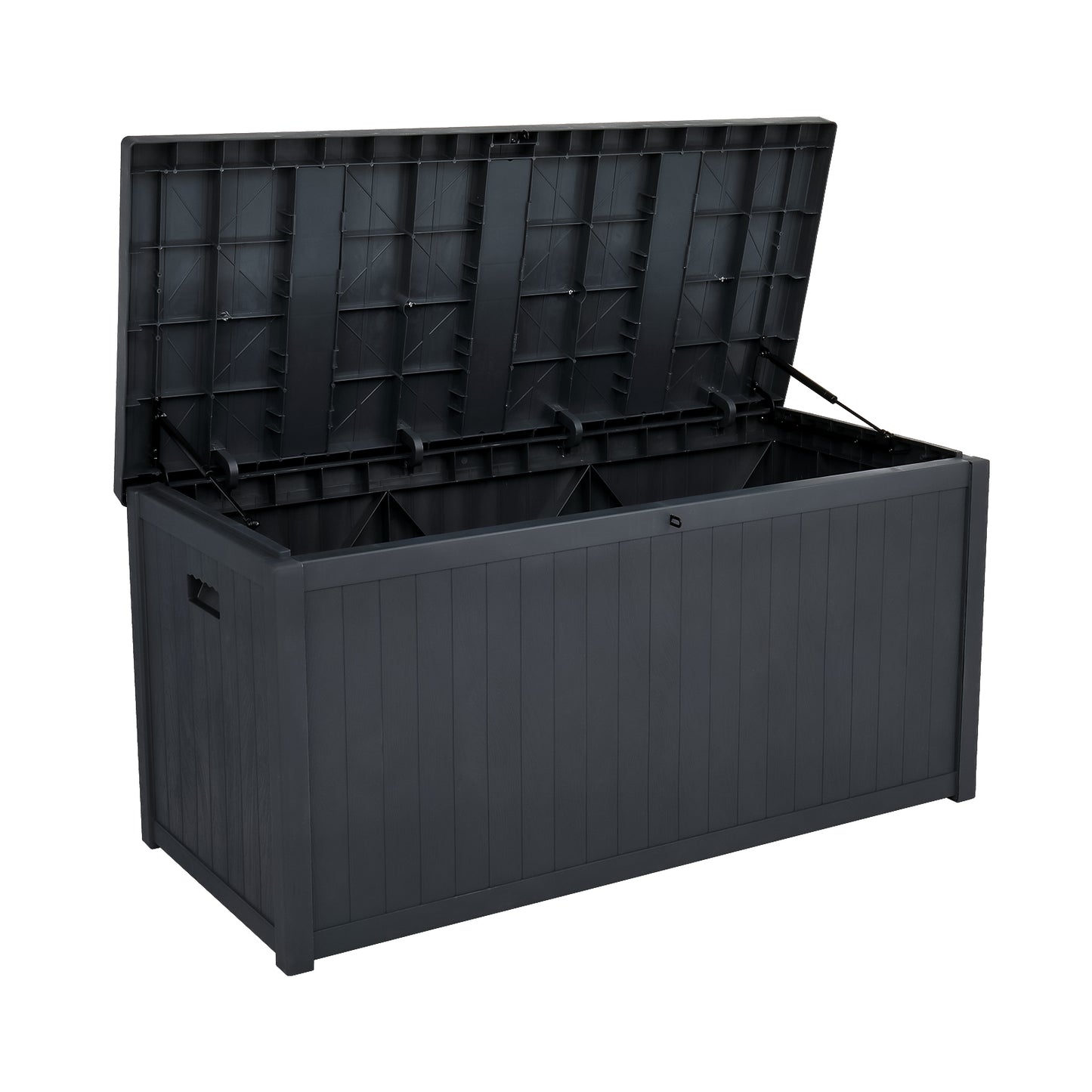 SYNGAR 113 Gallon Resin Deck Box, Patio Large Storage Cabinet, Outdoor Waterproof Storage Chest, Storage Container with Lid, for Outside Furniture Cushions, Garden Tools, Kids' Toys, Black, Y027