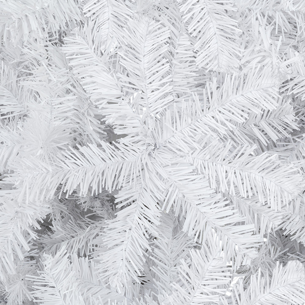 White Christmas Trees Skinny, 7FT Christmas Pencil Tree Slim Spruce with Foldable Metal Stand for Christmas Festivals, LJ190