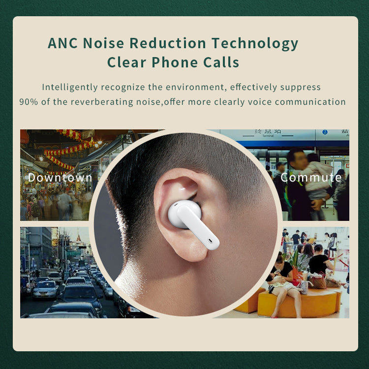 SYNGAR Wireless Headphones, 5.1 Bluetooth Headset with Touch Control and Noise Cancelling, Automatic Pairing Headphones in Ear, White