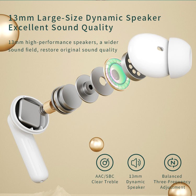 SYNGAR Wireless Headphones, 5.1 Bluetooth Headset with Touch Control and Noise Cancelling, Automatic Pairing Headphones in Ear, White