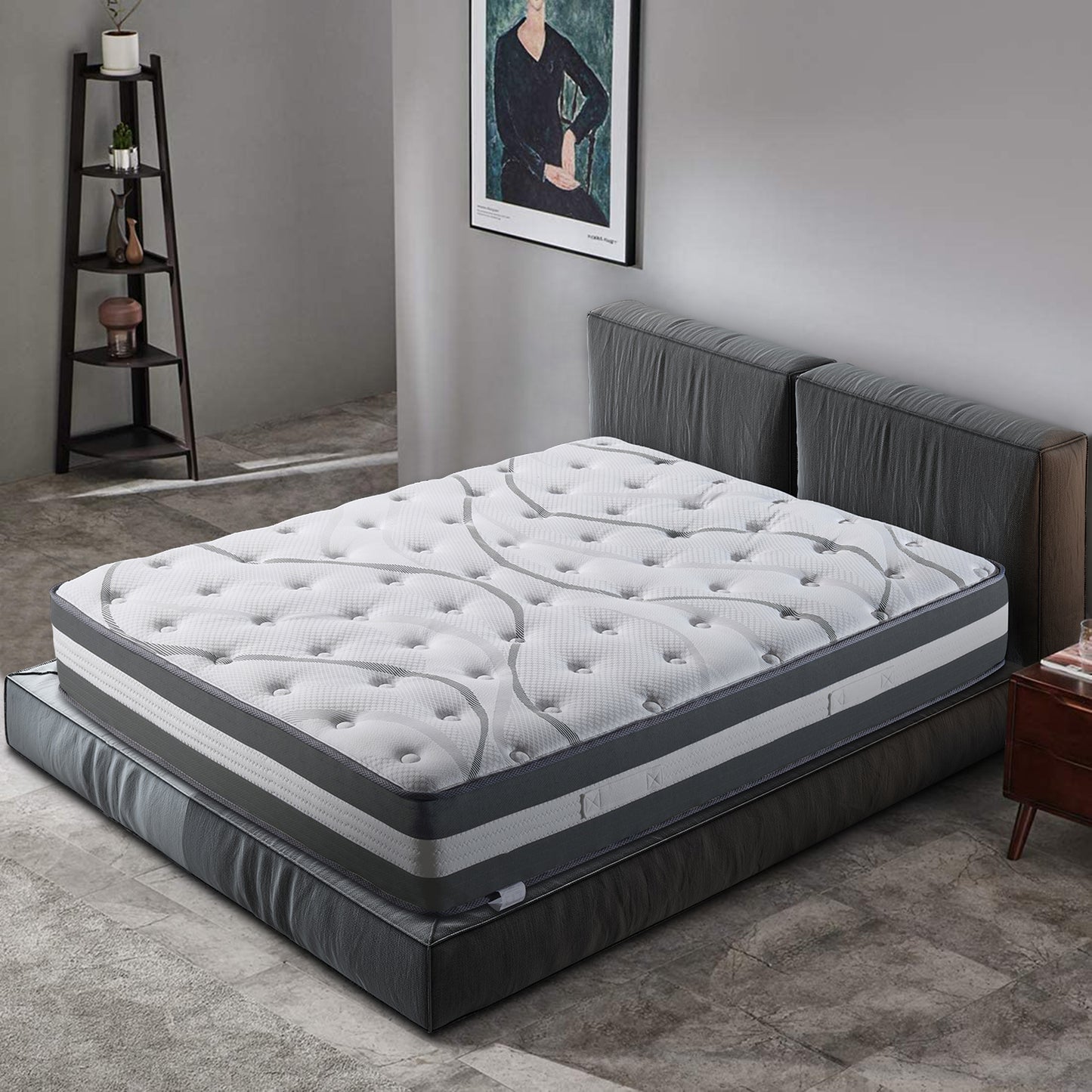 SYNGAR Queen Mattress in a Box, 12 Inch Hybrid Queen Size Mattress for Better Sleep Supportive and Pressure Relief, Skin-friendly, Breathable, Individual Pocket Innerspring, White