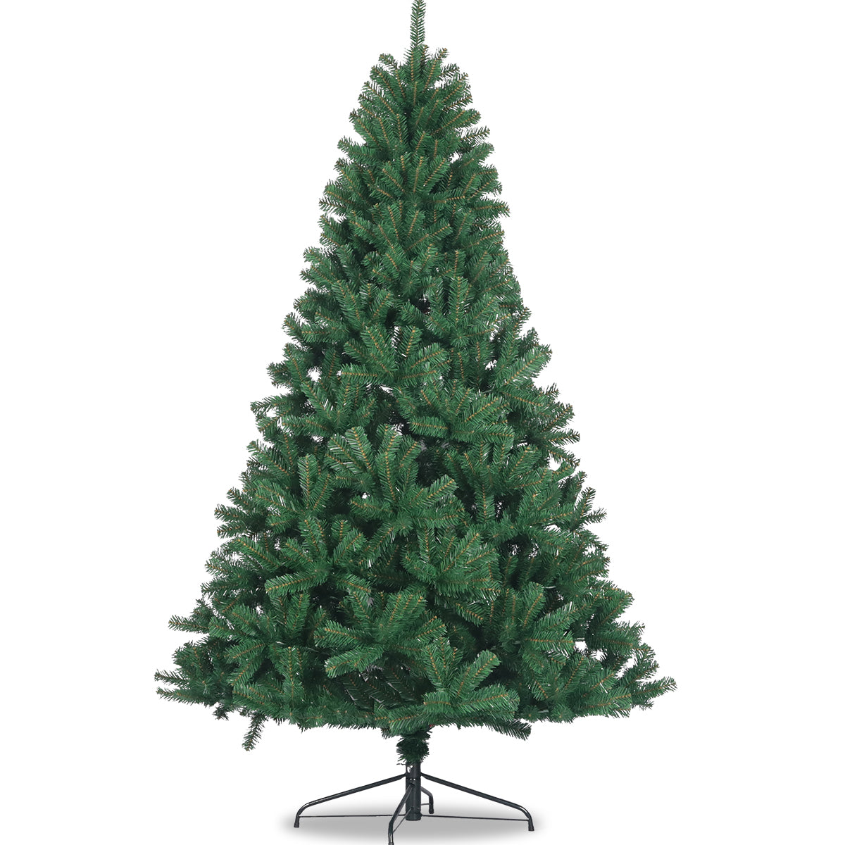 SYNGAR Christmas Decorations, 7.5ft Artificial Christmas Tree Spruce with Foldable Metal Stand for Festivals, Green, LJ204
