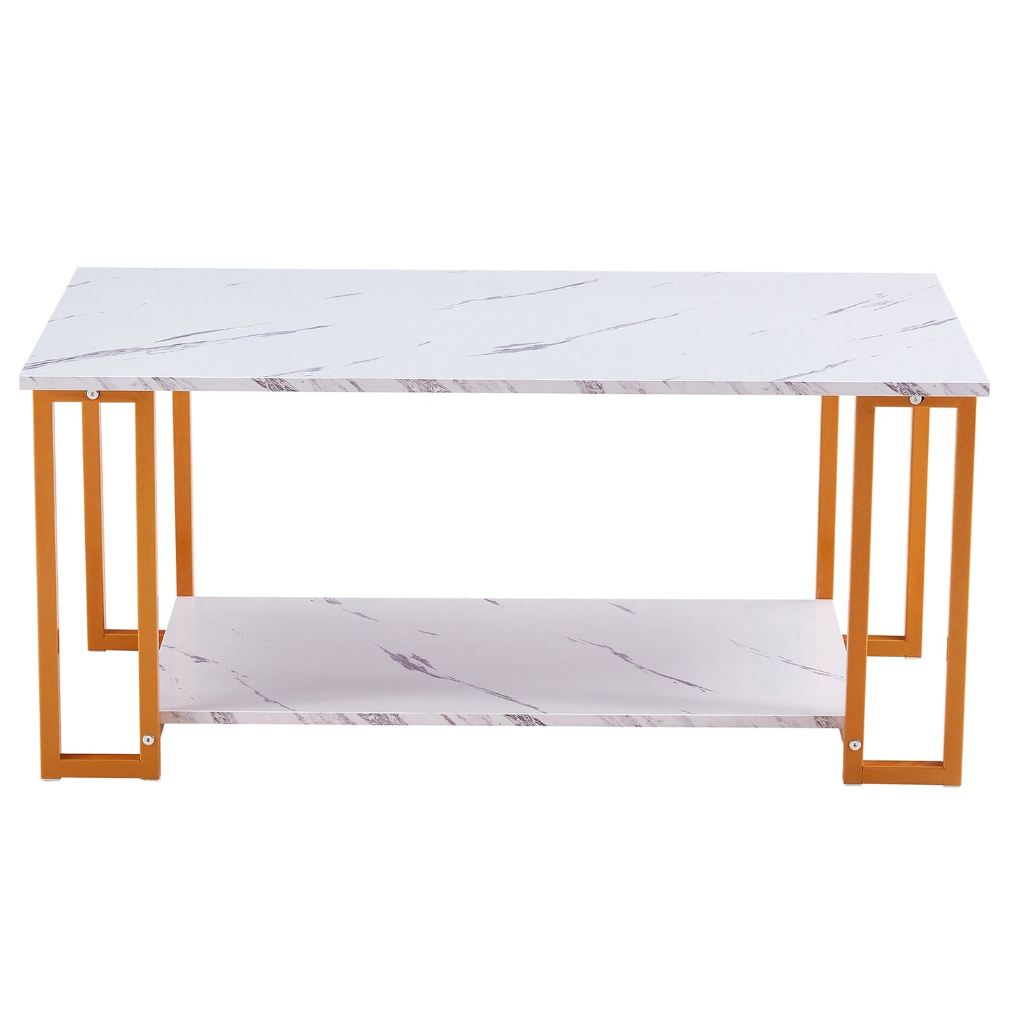 SYNGAR LED Coffee Table with 4 Storage Sliding Drawers and Open Shelves, Modern High Glossy Center Table Rectangular with Multiple Colors LED Lights for Living Room Bedroom, Easy Assembly, White