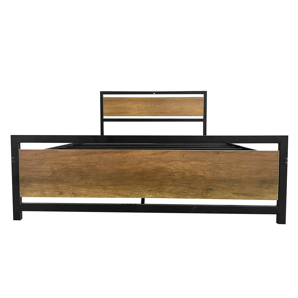 Queen Bed Frame, Metal Bed Frame No Box Spring Needed, Queen Platform Bed Frame with Headboard and Footboard, Black