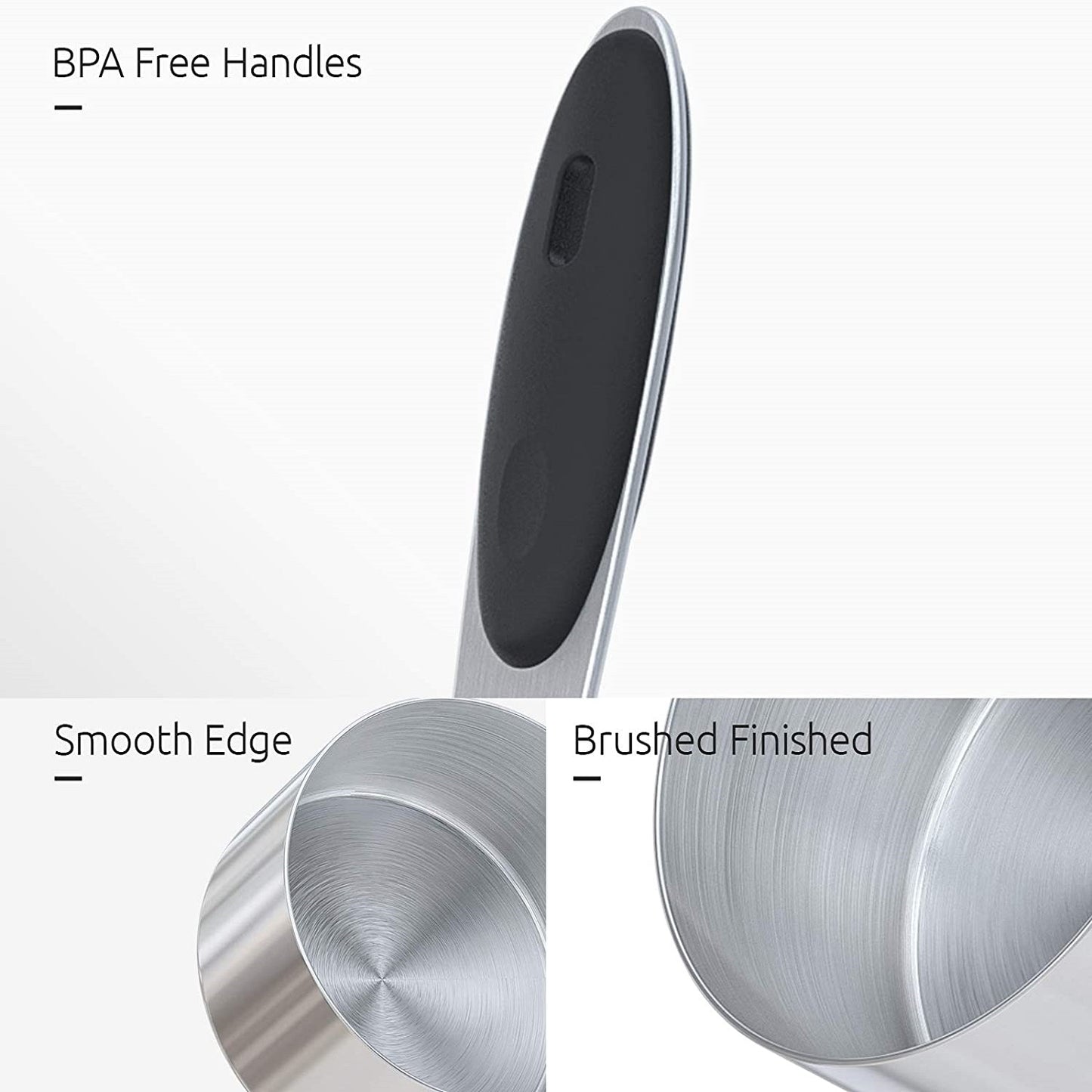 Stainless Steel Measuring Cups and Spoons Set, Stackable Metal Kitchen Tools & Gadgets for Dry/Wet Ingredients, Home Essentials, Measuring Cups for Baking, Cooking, Teaspoons Set, 10-Piece