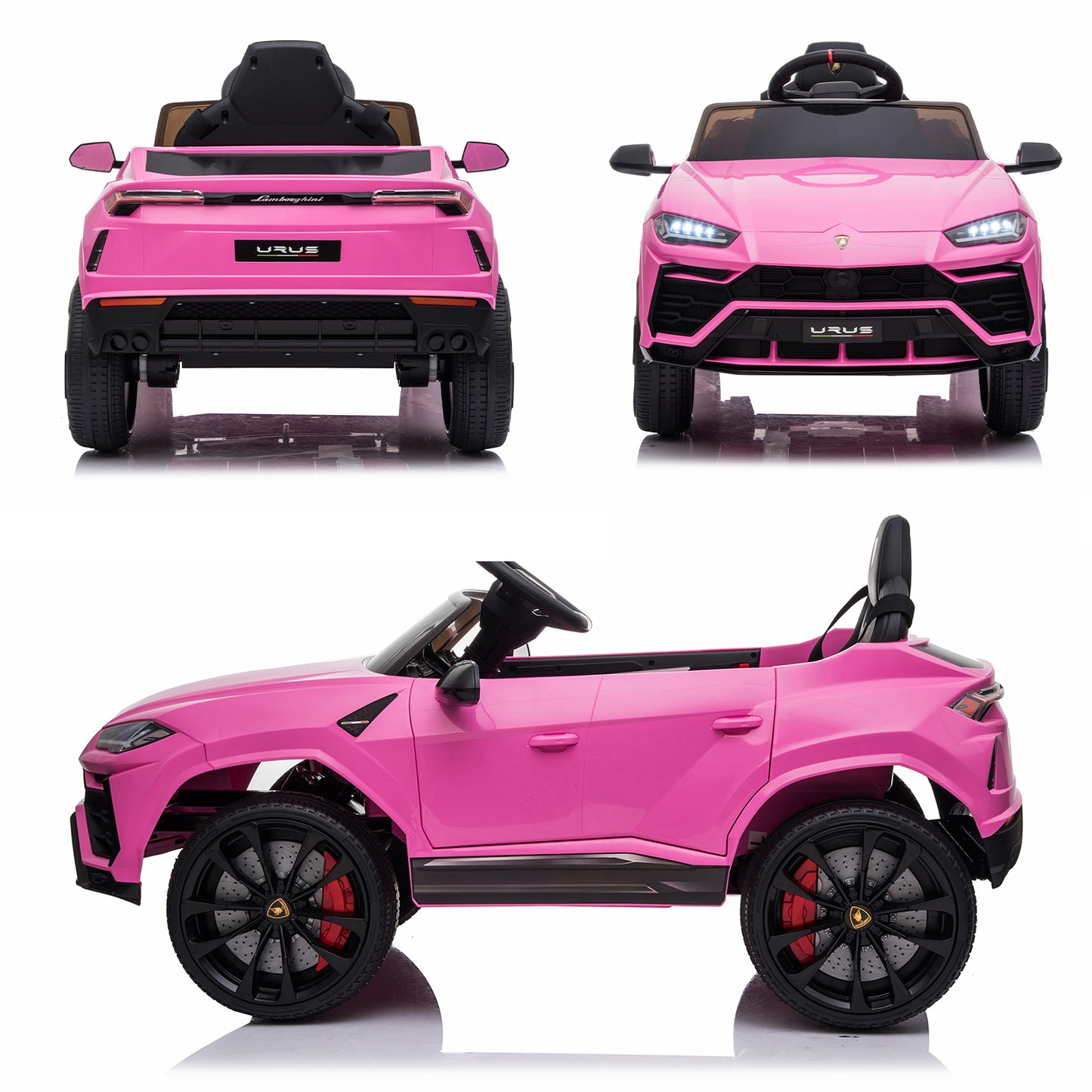 SYNGAR Licensed Lamborghini 12 V Powered Ride on Cars with Remote Control, 3 Speeds, LED Lights, MP3 Player, Horn, Kids Electric Vehicles Ride on Toy for Boys Girls, Pink