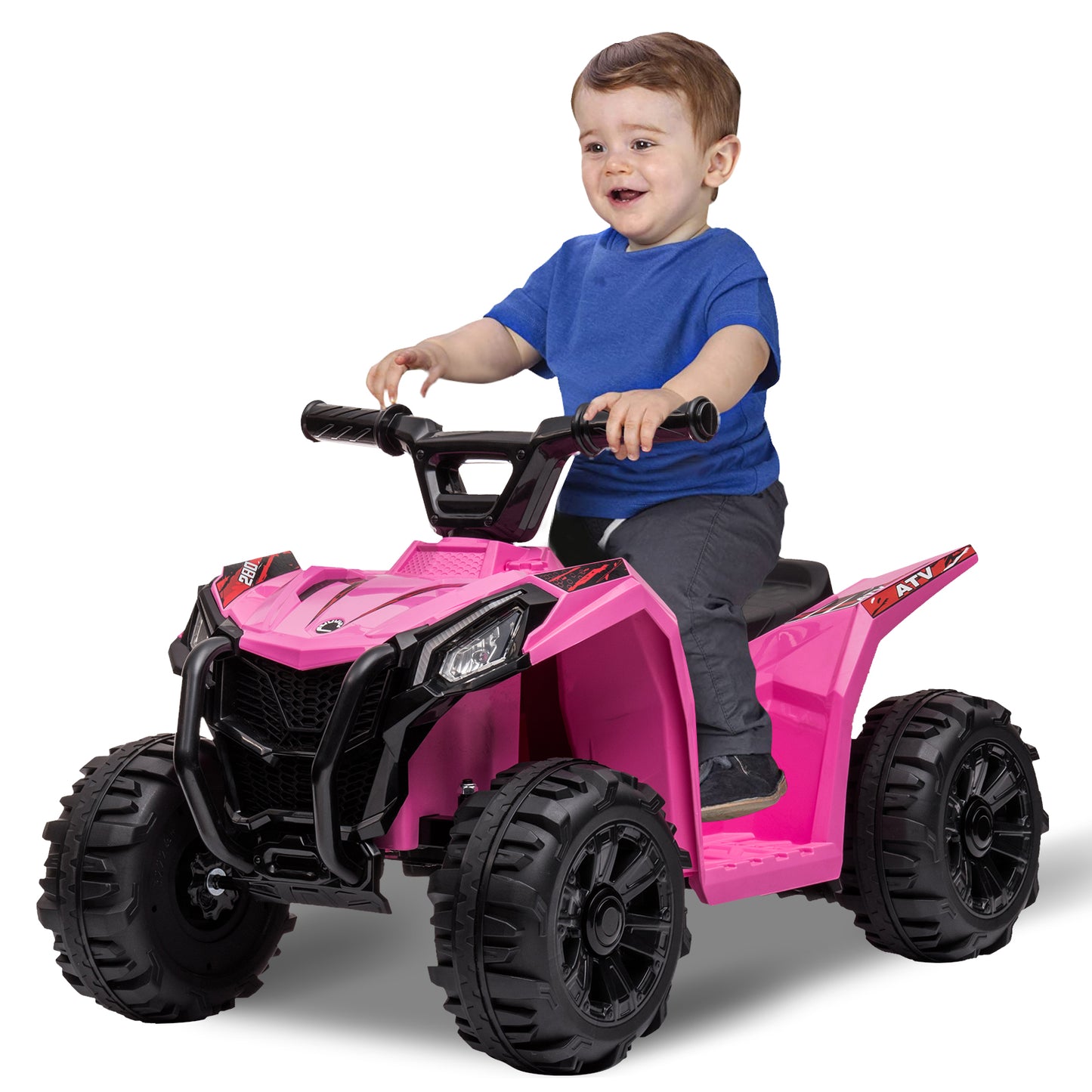 SYNGAR Kids Ride on ATV, 6V Toy Vehicle with Rechargeable Battery, Electric Ride On Toy, Battery Powered Car for Kids Girls Boys, Black