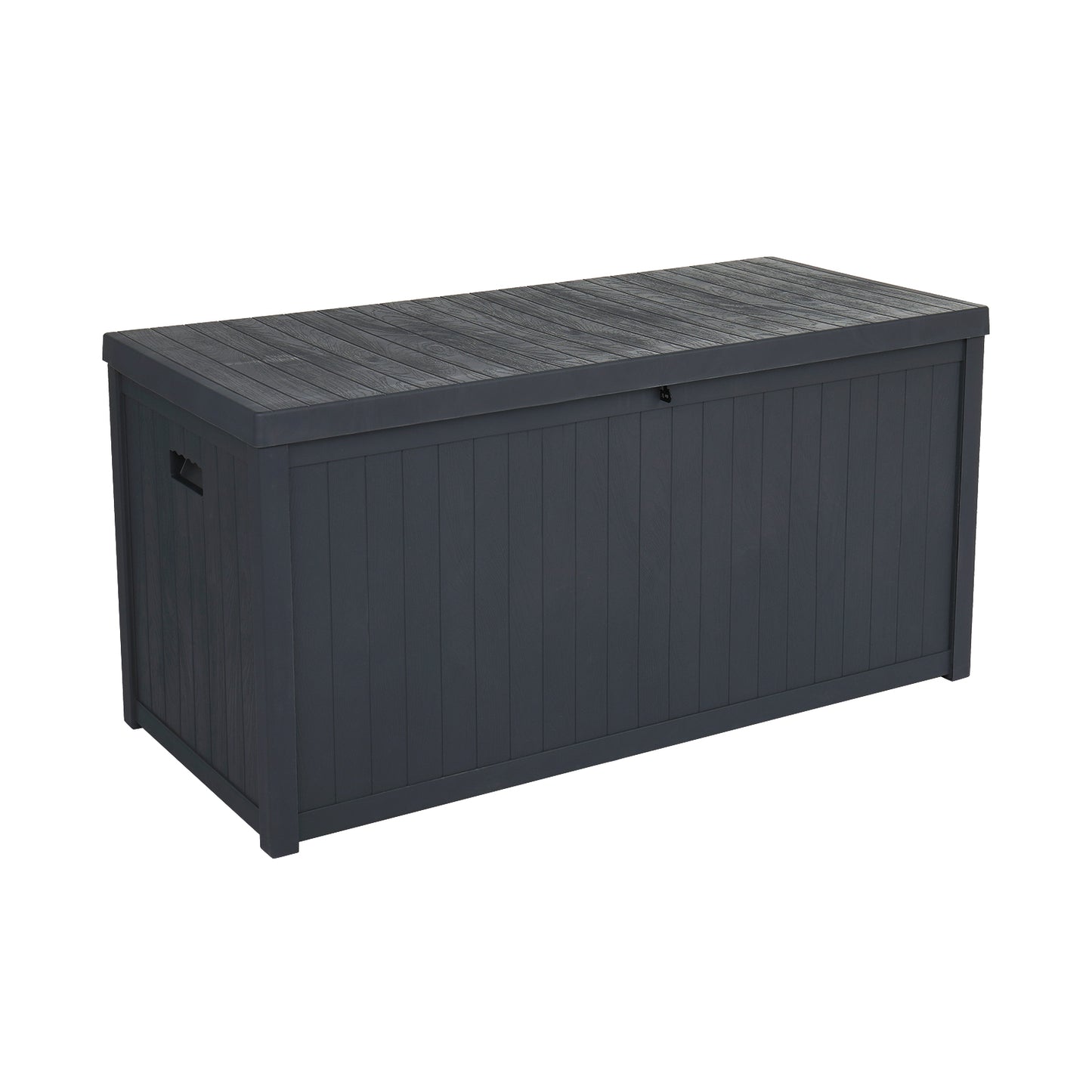 SYNGAR 113 Gallon Resin Deck Box, Patio Large Storage Cabinet, Outdoor Waterproof Storage Chest, Storage Container with Lid, for Outside Furniture Cushions, Garden Tools, Kids' Toys, Black, Y027