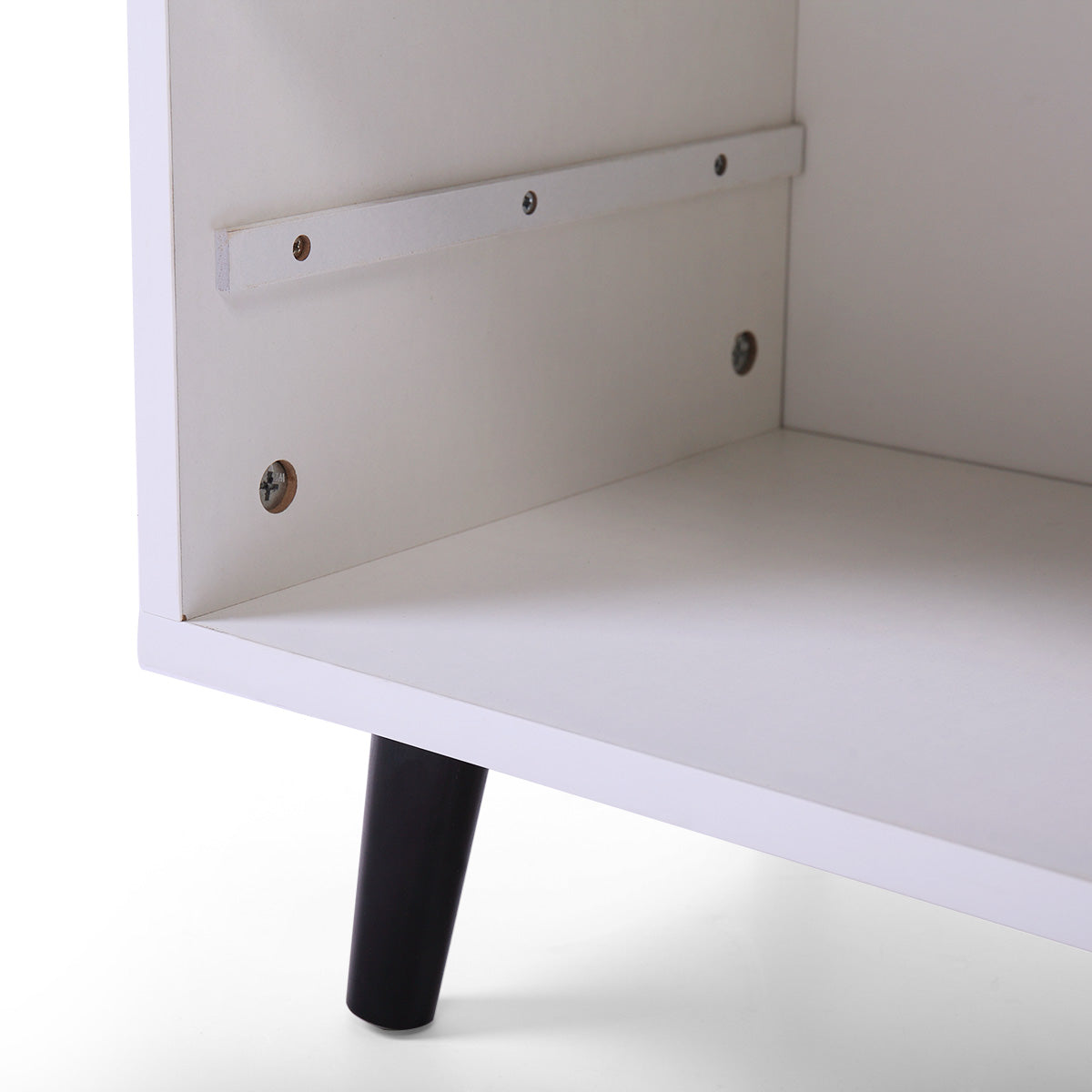 SYNGAR Nightstand Set of 2, White Nightstand Low Foot with and 2 Drawers, Side Tables End Table for Living Room Bedroom