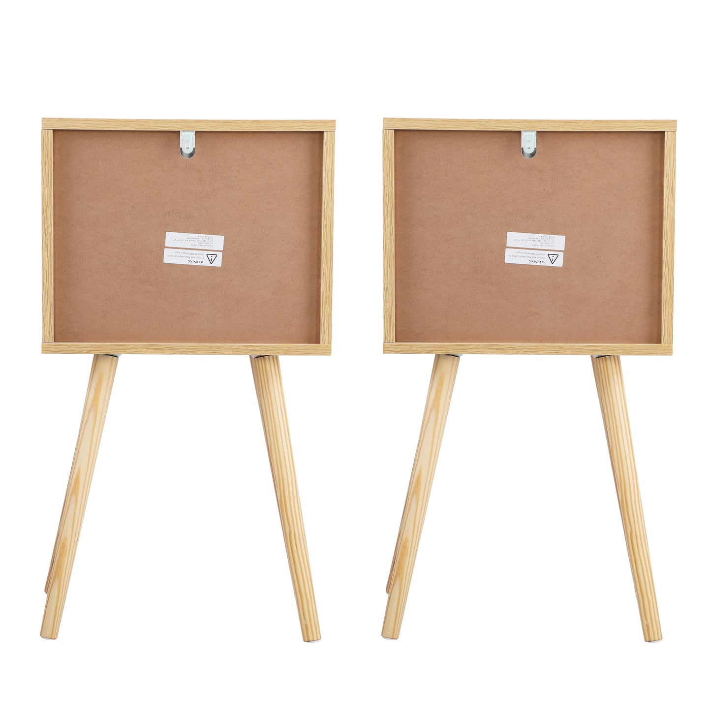 SYNGAR End Table Set of 2, Modern Small Bed Side Table Nightstand with 2 Drawers, Bedside Table for Bedroom, White, LJ173