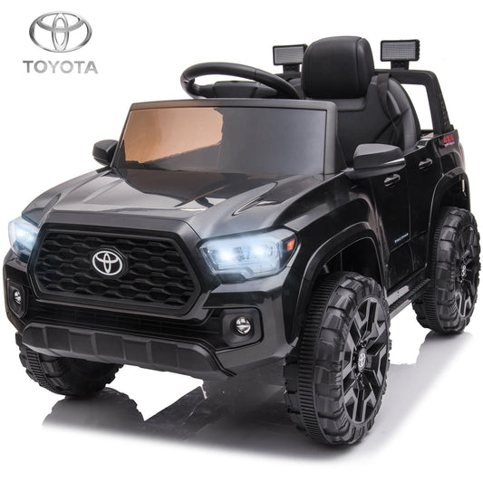 SYNGAR Black 12 V Powered Ride On Car Toyota Tacoma Licenced with Remote Control and MP3 Player for Girls Boys 2 3 4 Years