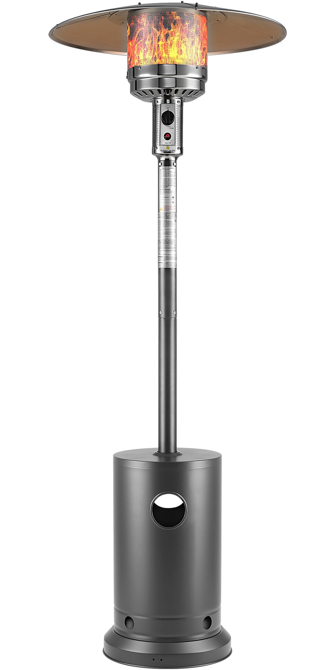 48,000 BTU Patio Heater for Outdoor Use, Propane Patio Heater with Table Design & Wheels, Commercial & Residential, Black
