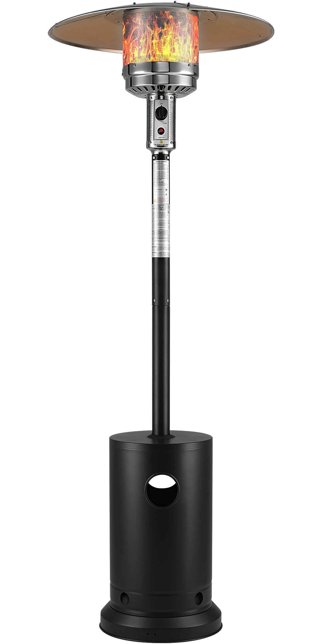 48,000 BTU Patio Heater for Outdoor Use, Propane Patio Heater with Table Design & Wheels, Commercial & Residential, Black